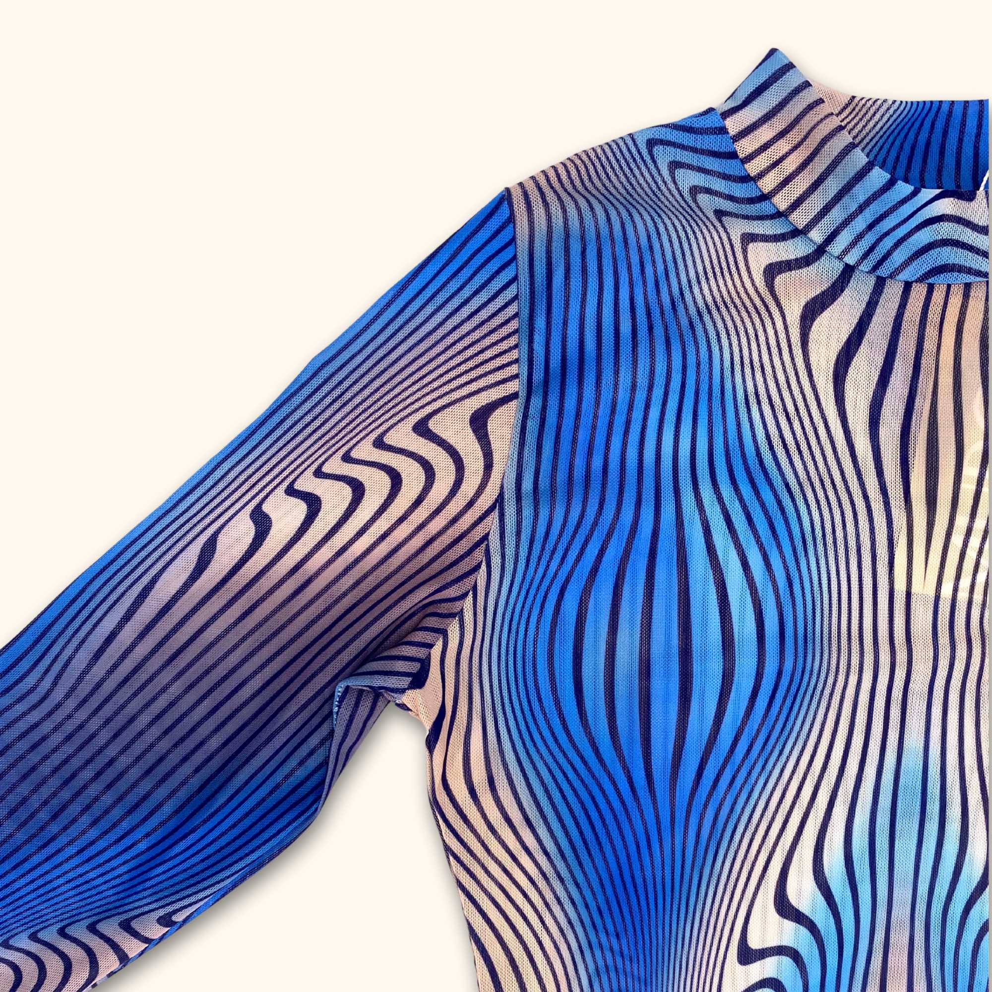 Murci Blue and Pink Mesh Bodycon Dress - Size 10 -  - Dresses