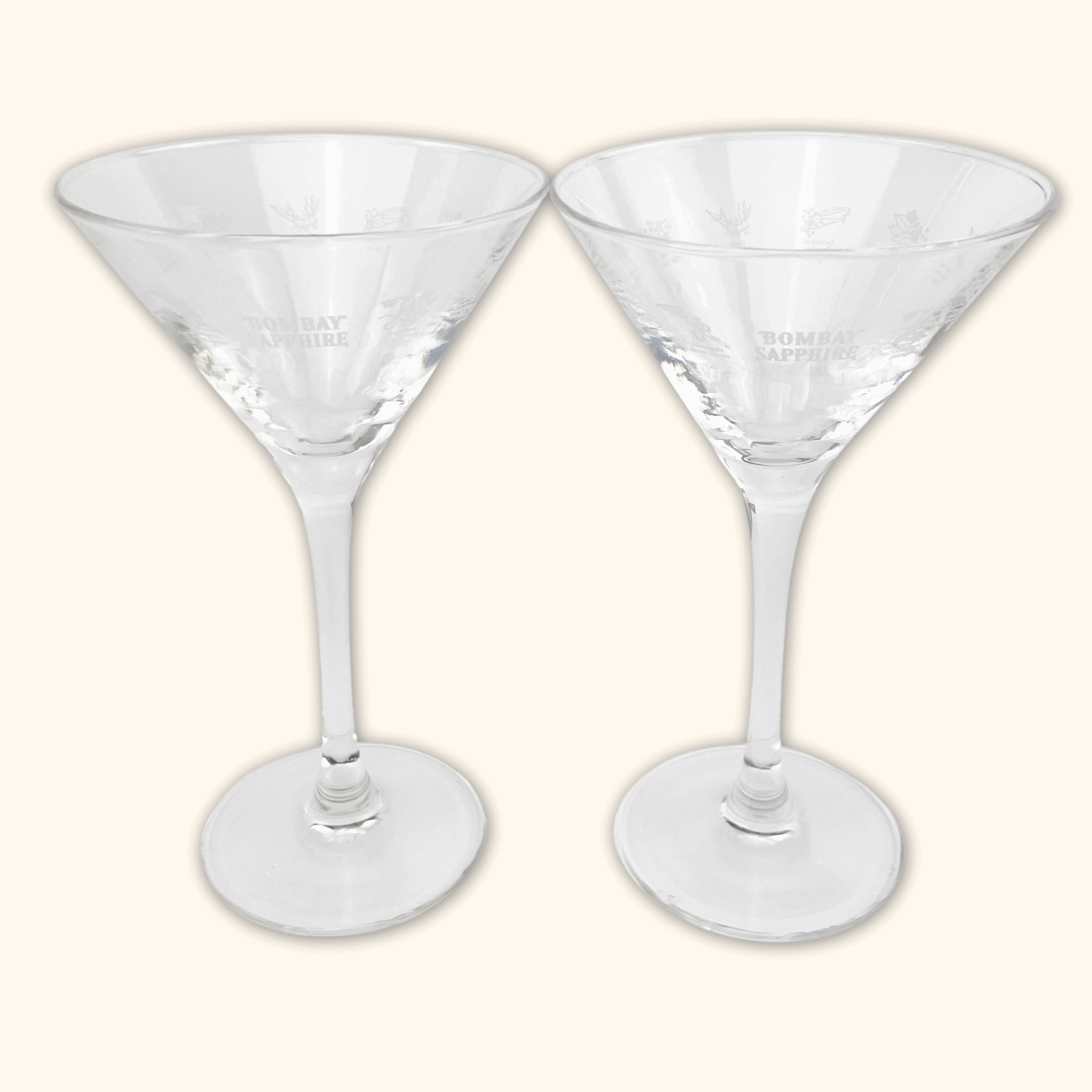 Bombay Sapphire Gin Martini Glasses - Set of 2 - - Glassware