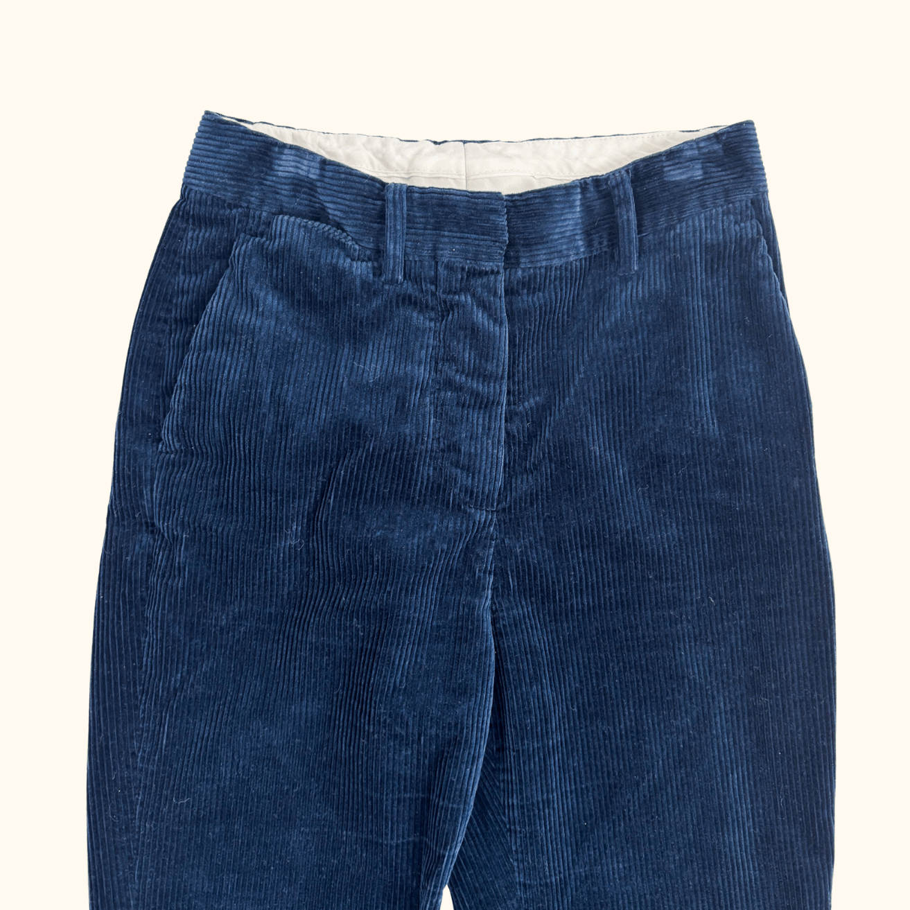 Arket Navy Blue Corduroy Tapered Trousers - Size 26inch Arket