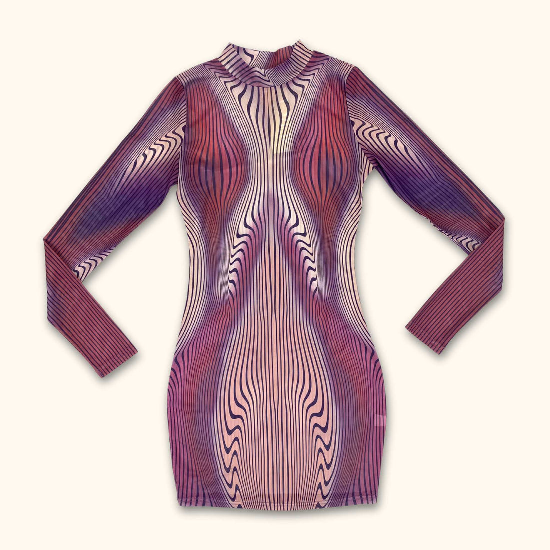 Murci Pink and Purple Mesh Bodycon Dress - Size 8 -  - Dresses