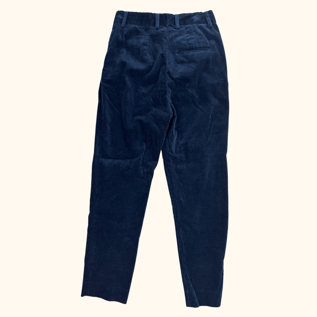 Arket Navy Blue Corduroy Tapered Trousers - Size 26inch Arket