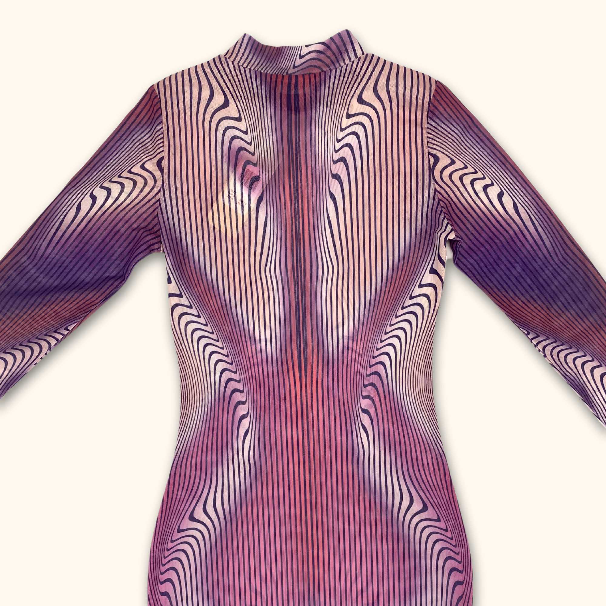 Murci Pink and Purple Mesh Bodycon Dress - Size 8 -  - Dresses