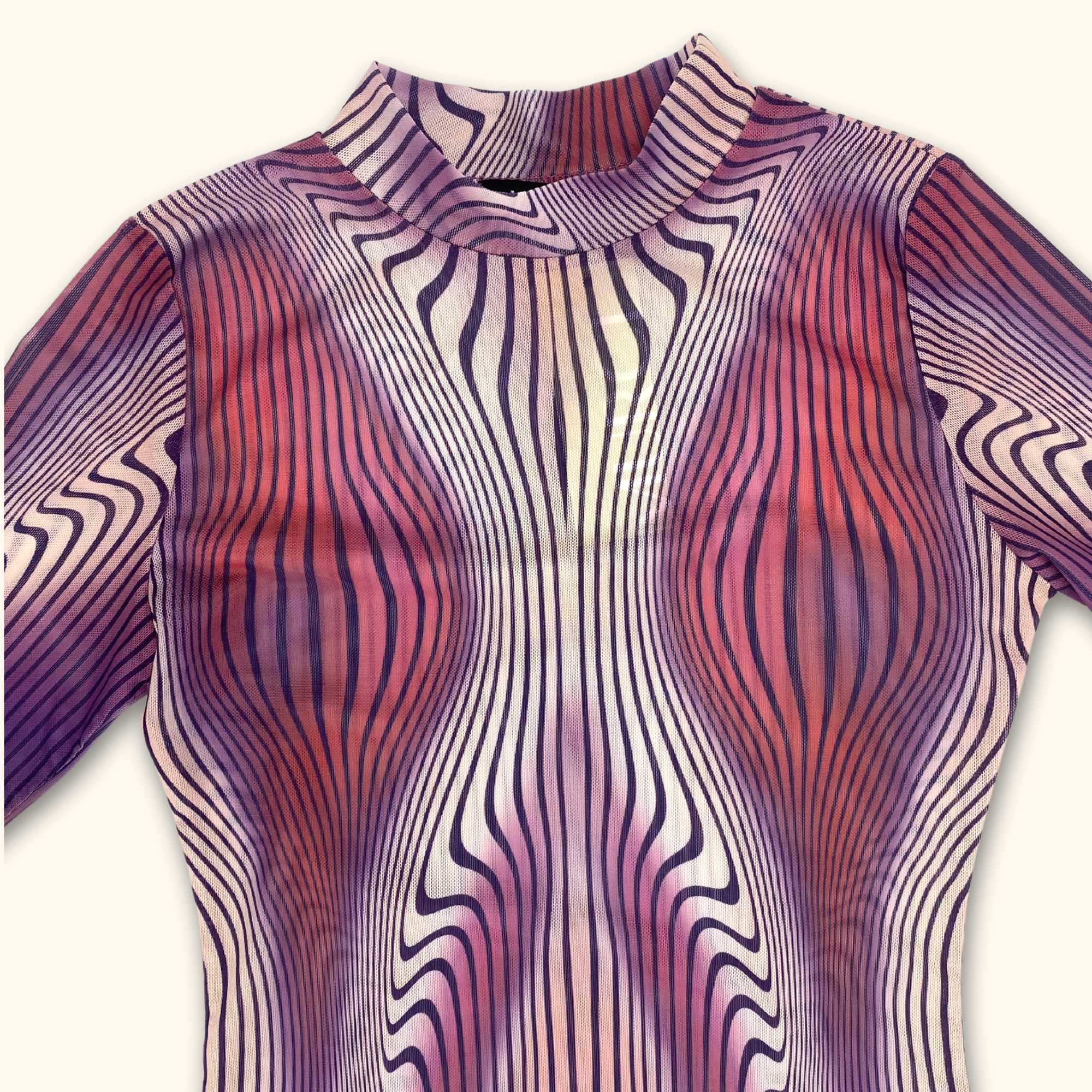 Murci Pink and Purple Mesh Bodycon Dress - Size 8 -  - Dresses