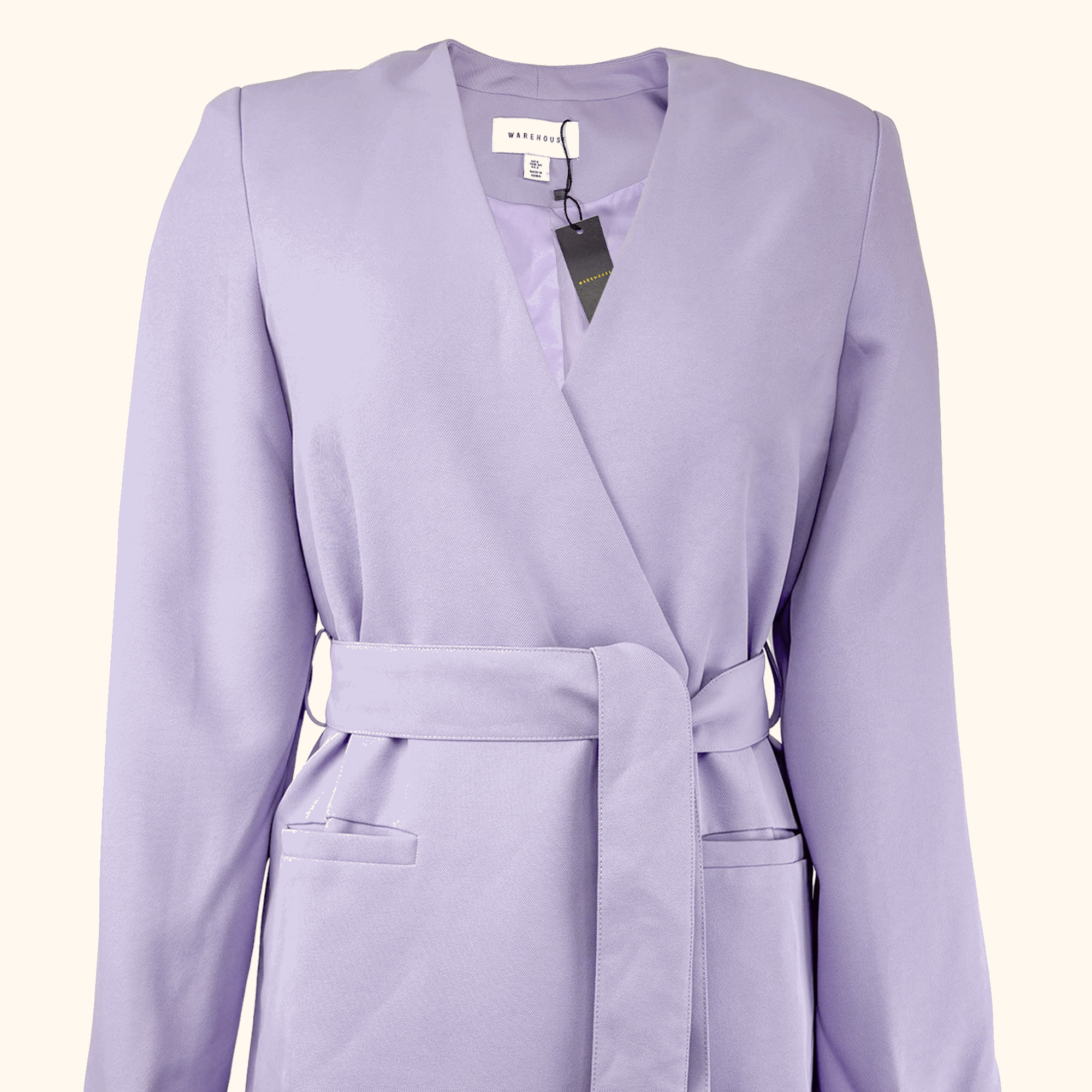Warehouse Lilac Purple Feather Blazer - Size 6