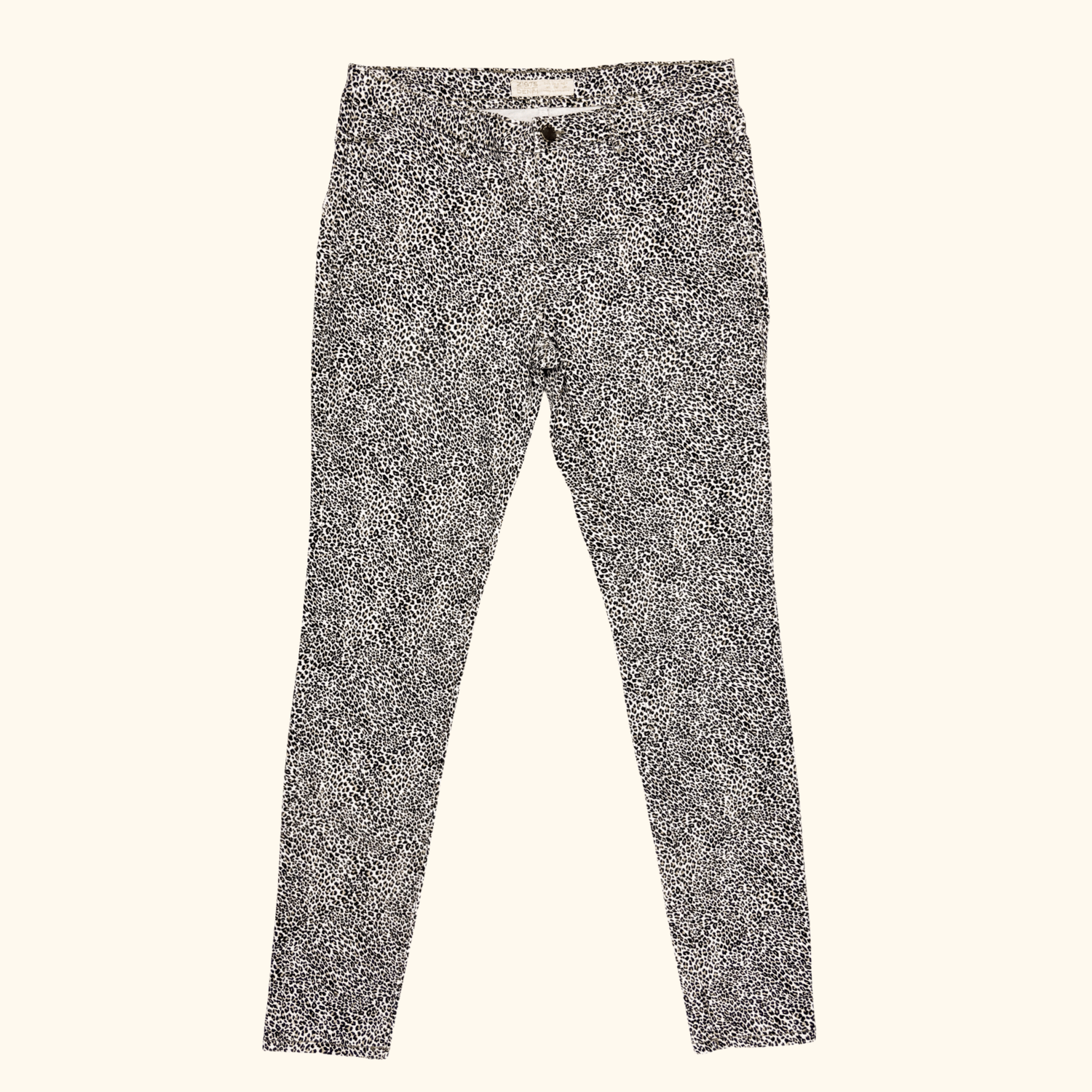 Zara Leopard Print Mid Rise Skinny Jeans - Size 12 Zara