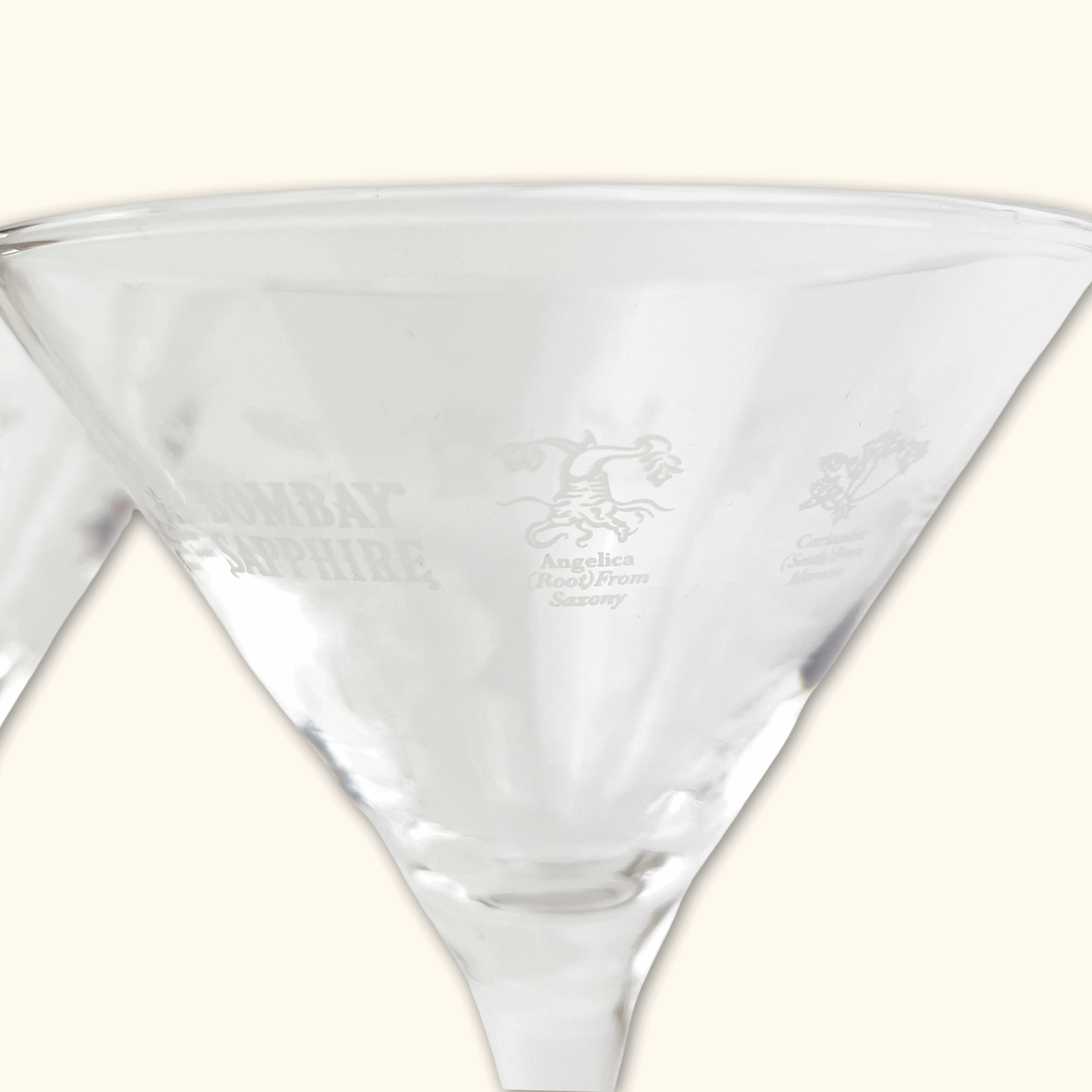 Bombay Sapphire Gin Martini Glasses - Set of 2 - - Glassware