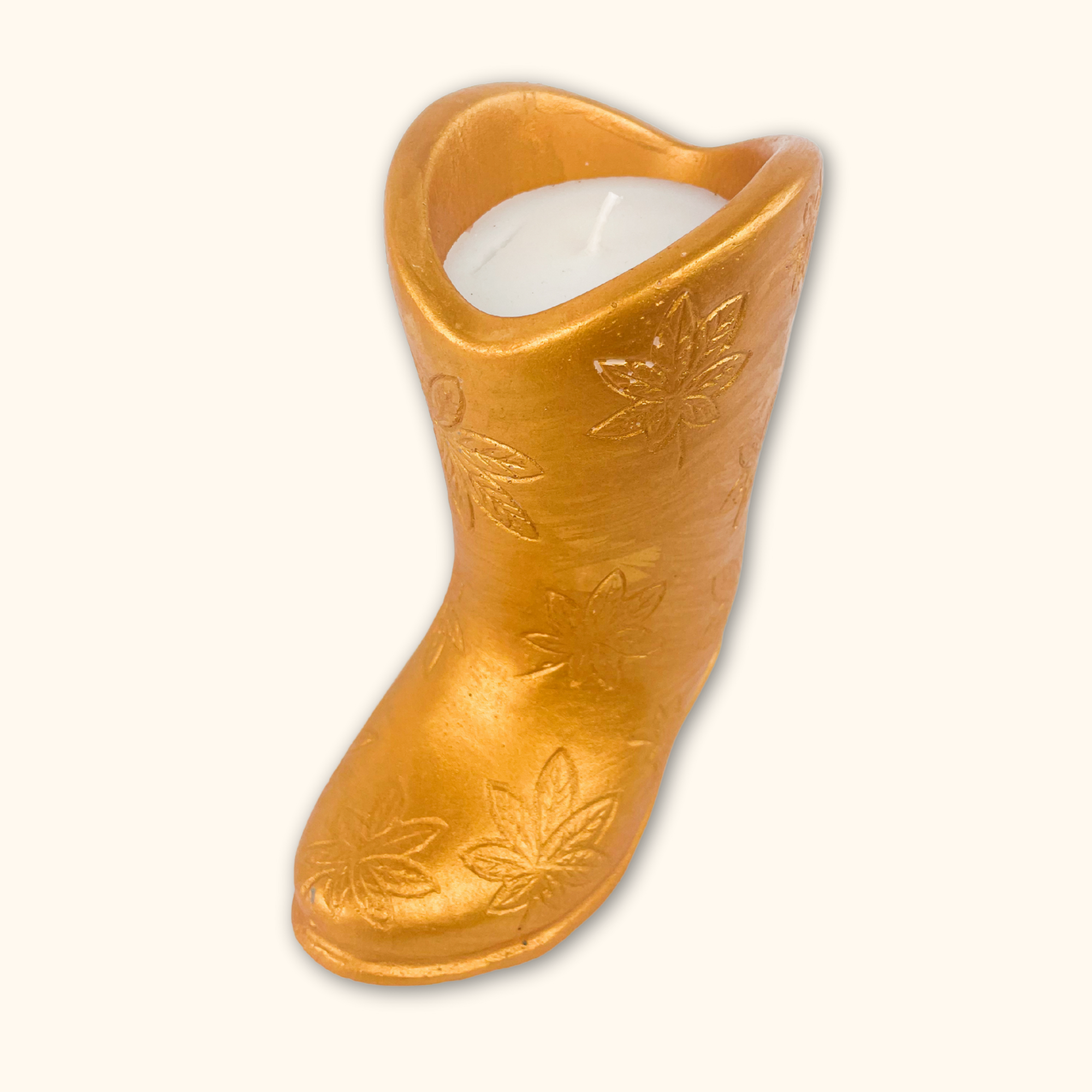 Gold Cowboy Boot Scented Candle Sunshine Thrift