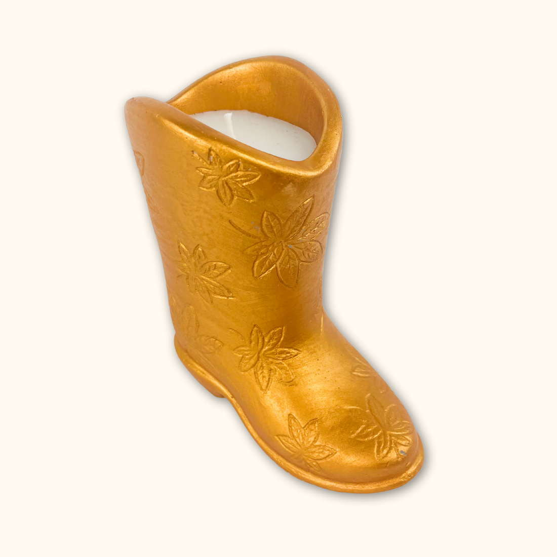 Gold Cowboy Boot Scented Candle Sunshine Thrift