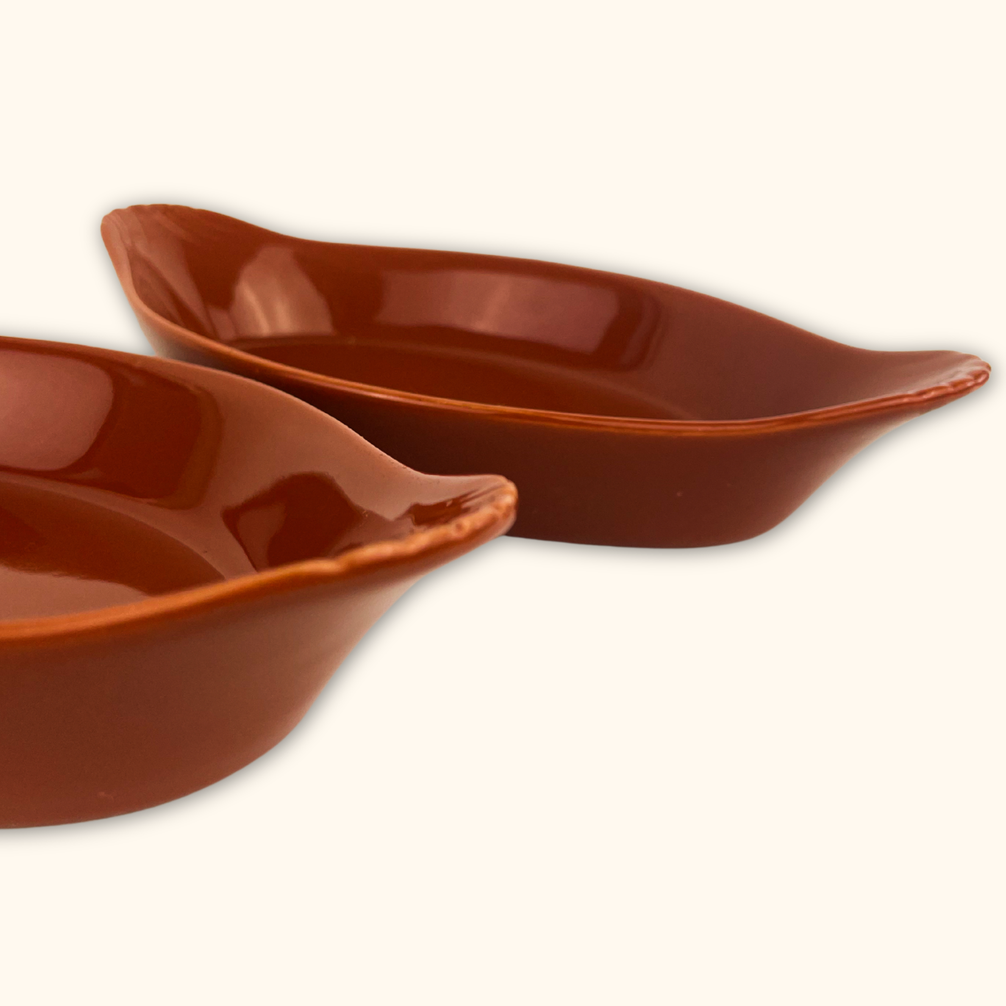 Olympia Pottery Brown Ceramic Pie Dish - Set of 2 - - Kitchenware