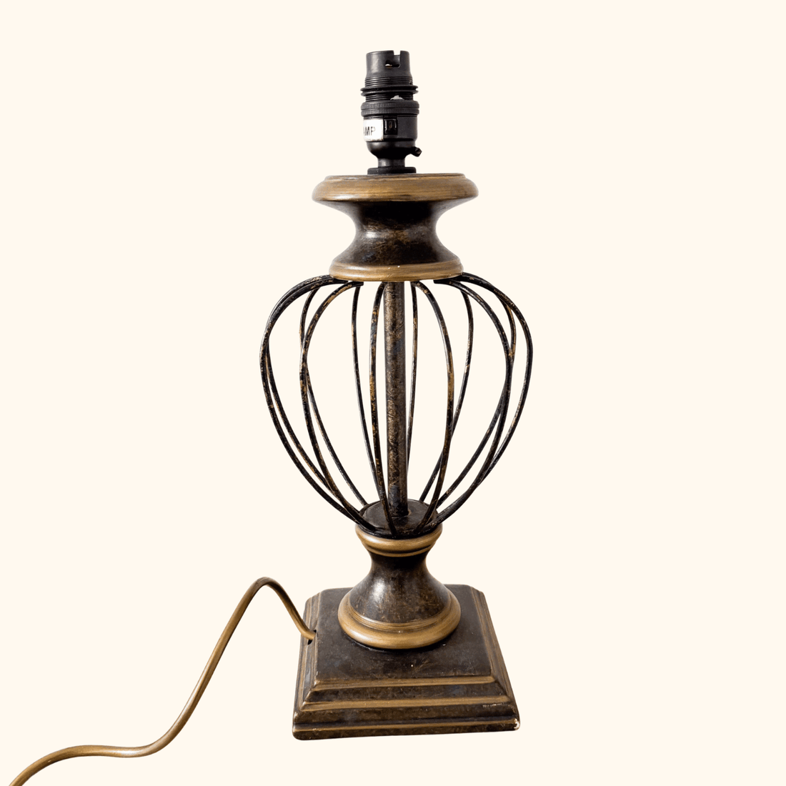Vintage M&S Home Bird Cage Antique Style Bronze Table Lamp Marks and Spencer