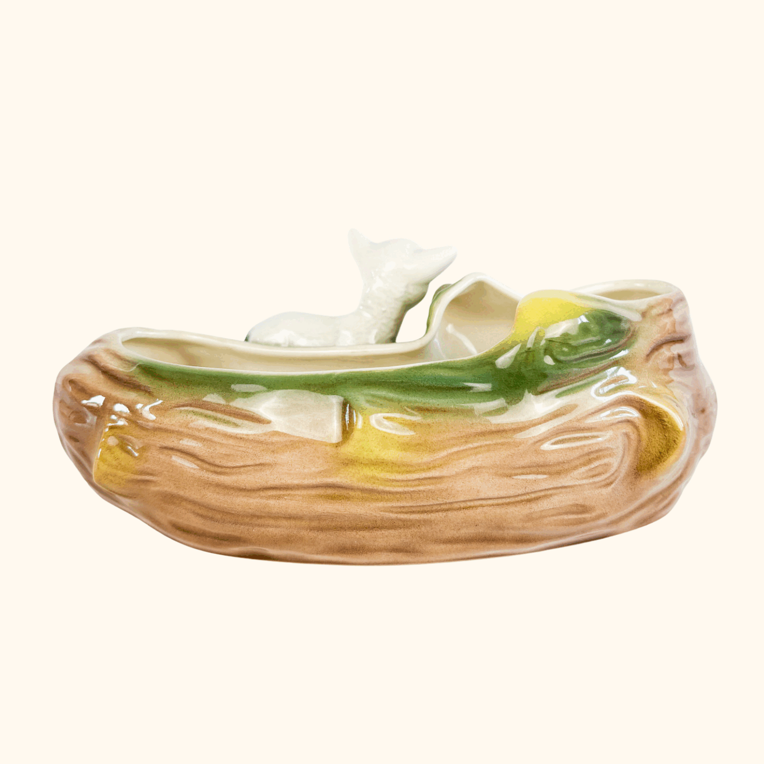 Hornsea Fauna Rabbit & Lamb Log Posy Planter Hornsea