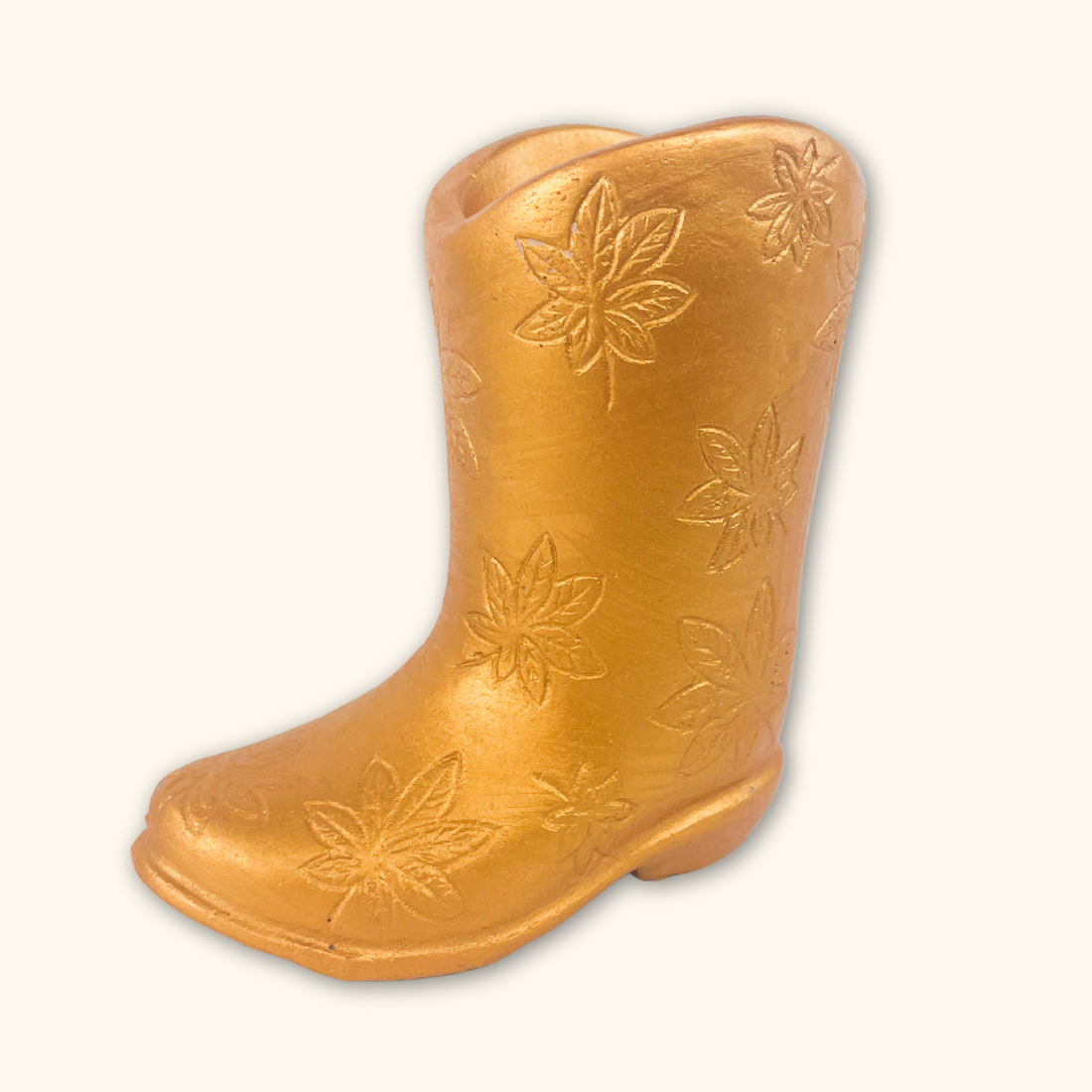 Gold Cowboy Boot Scented Candle Sunshine Thrift