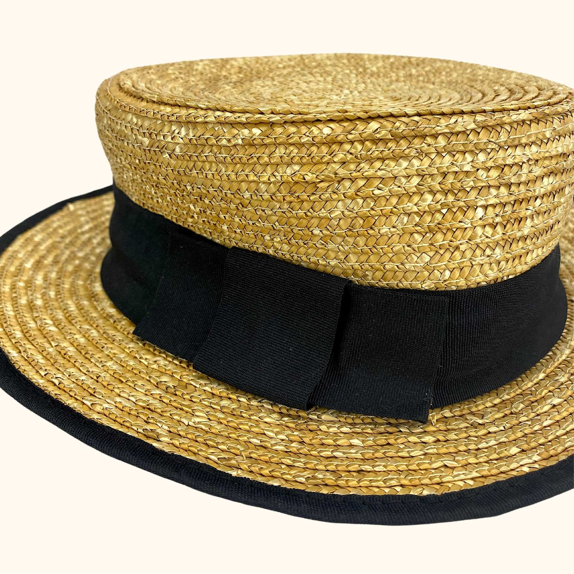 Zara Round Woven Straw Boaters Hat - - Hats
