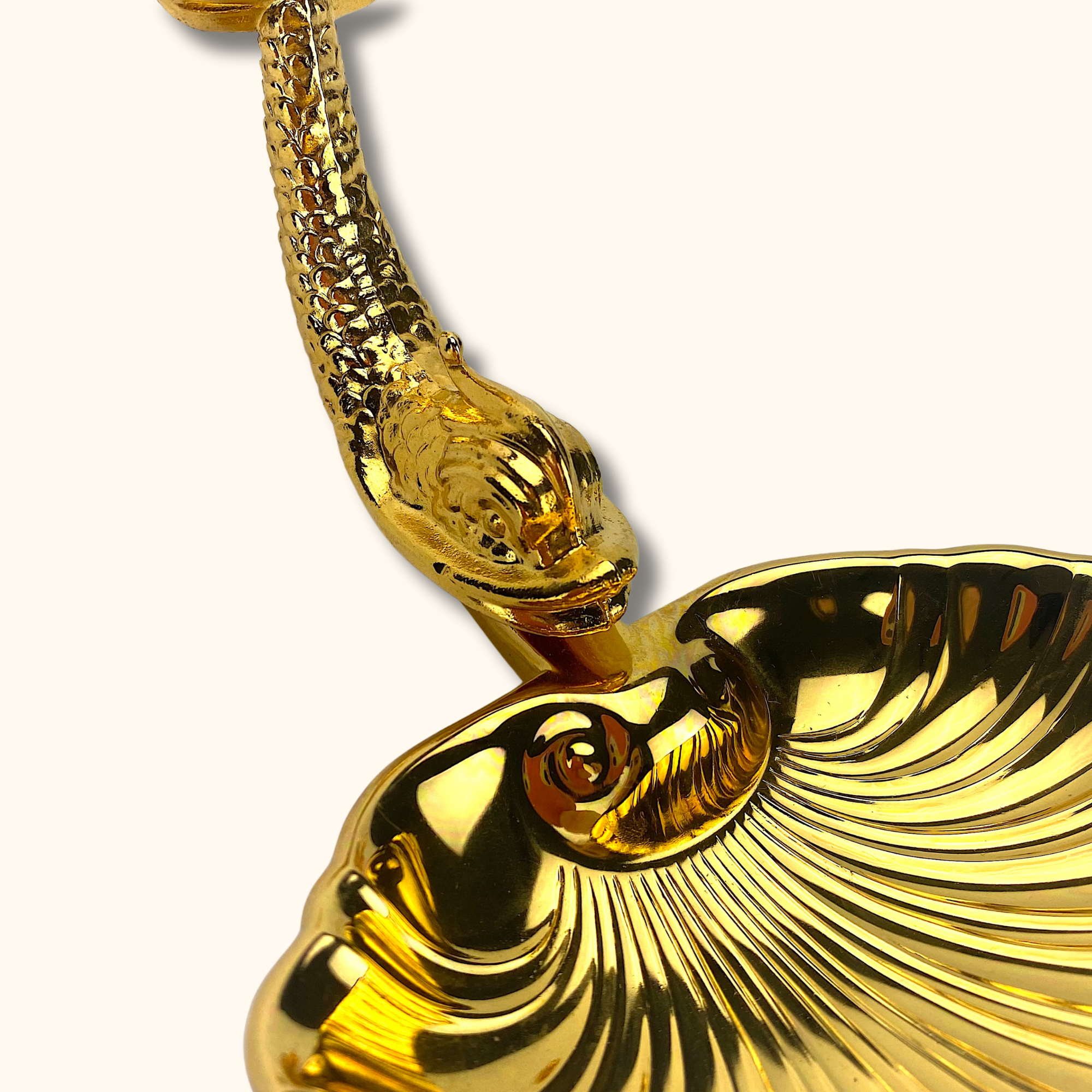 Vintage Gold Plated Dolphin Soap Dish -  - Bathroom