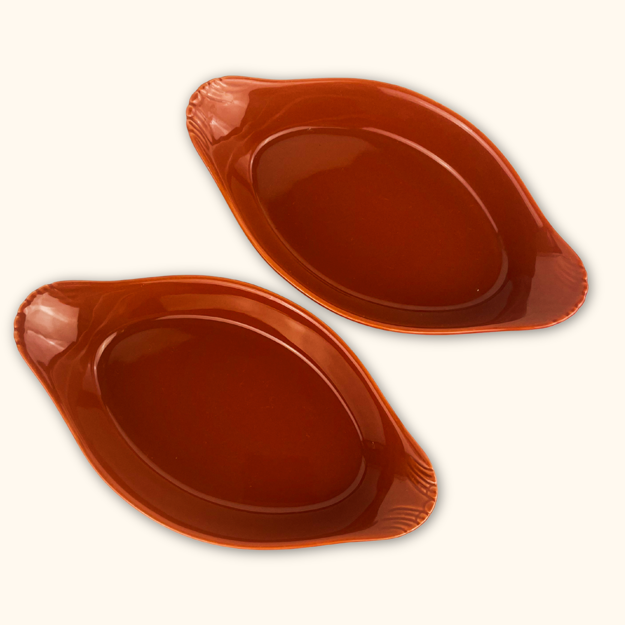 Olympia Pottery Brown Ceramic Pie Dish - Set of 2 - - Kitchenware