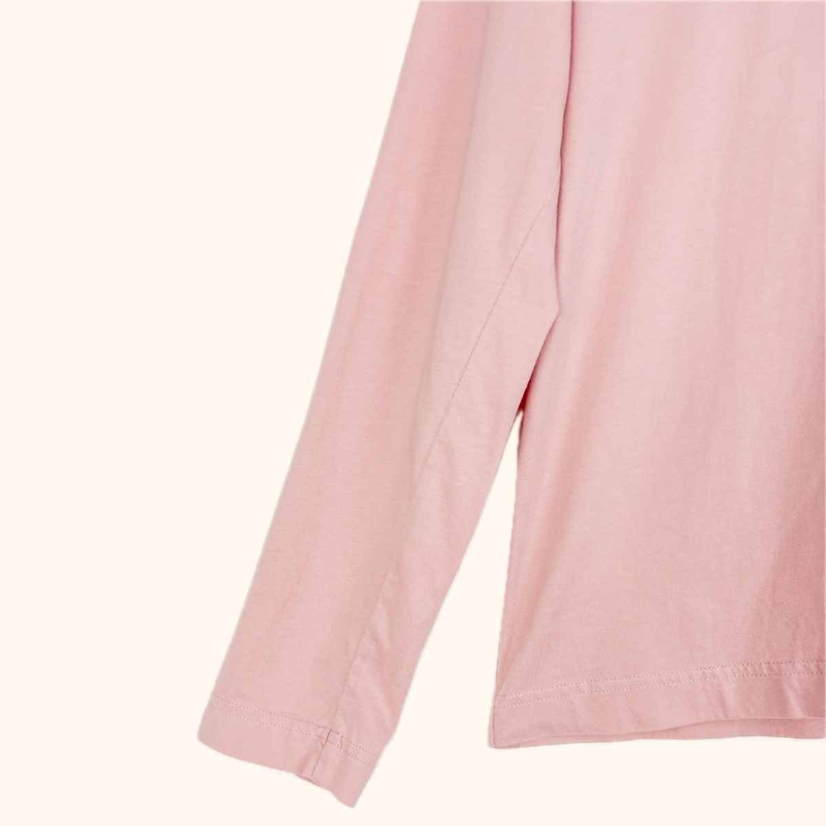 Arket Light Pink 100% Cotton Long Sleeve Top - Size Large