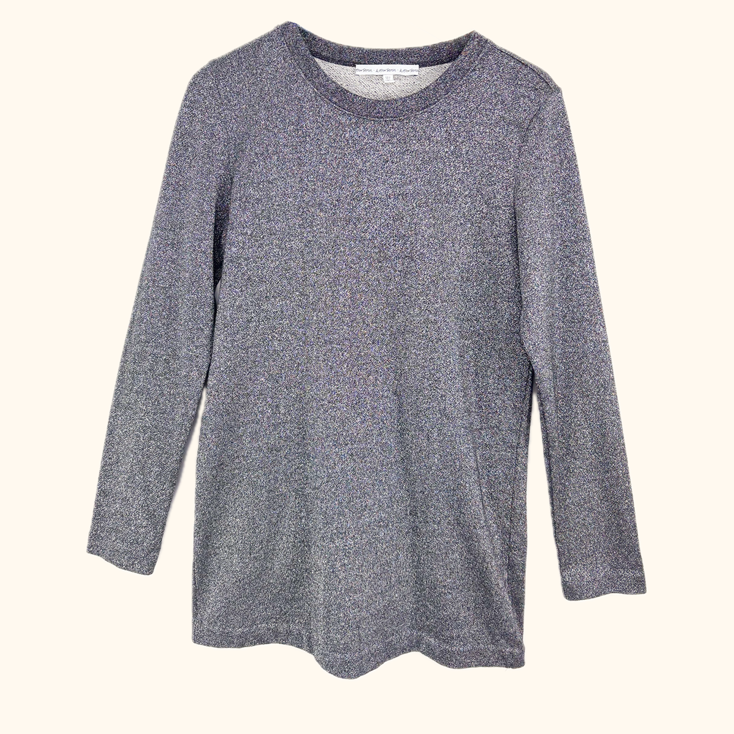 & Other Stories Silver Metallic Long Sleeve Jumper - Size 12 & Other Stories
