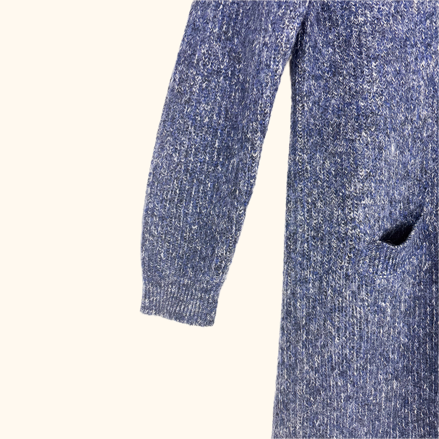 Comptoir Des Cottoniers Mohair Blend Navy Longline Cardigan - Size Small - - Cardigans