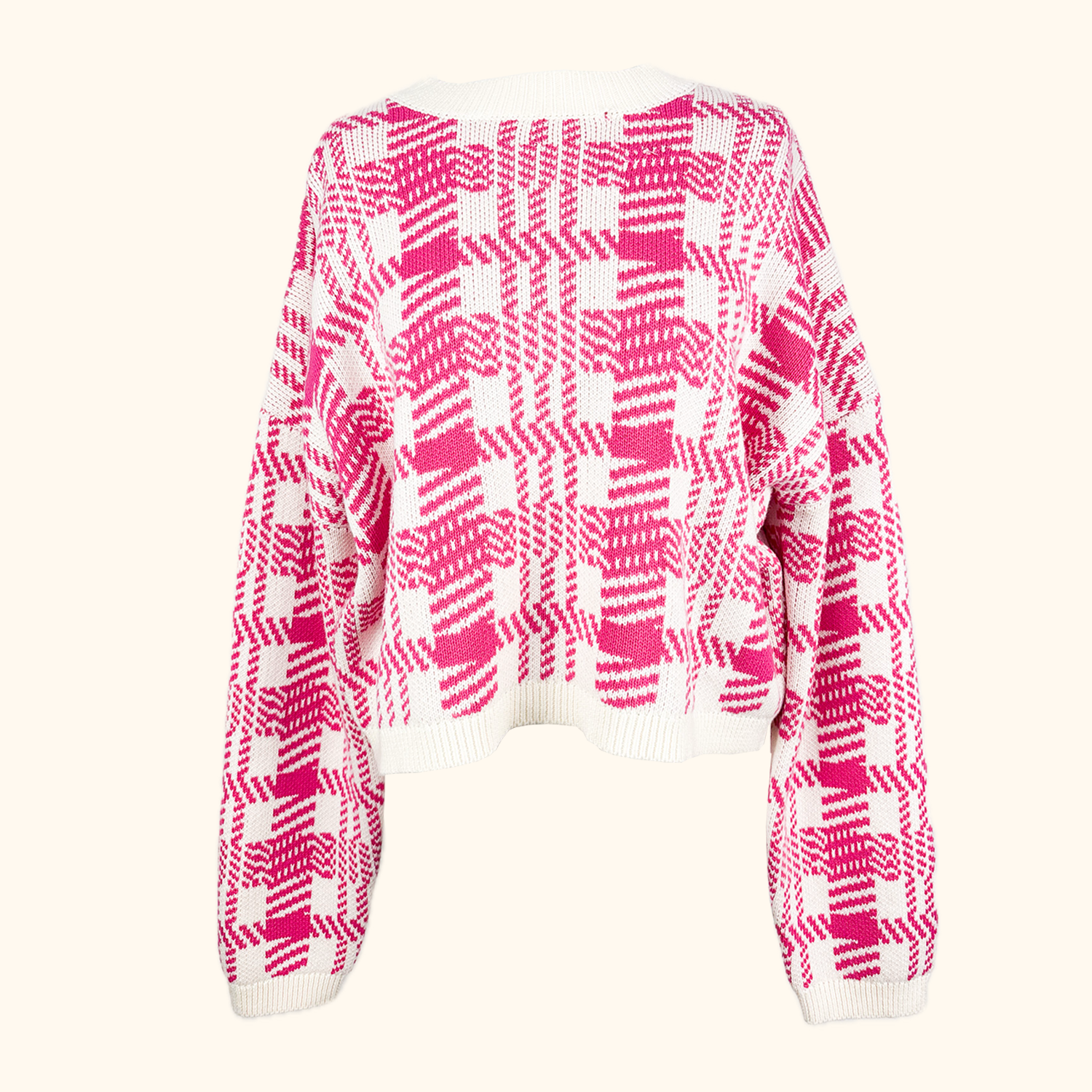Omnes Pink Check Cotton Jumper - Size XL Omnes