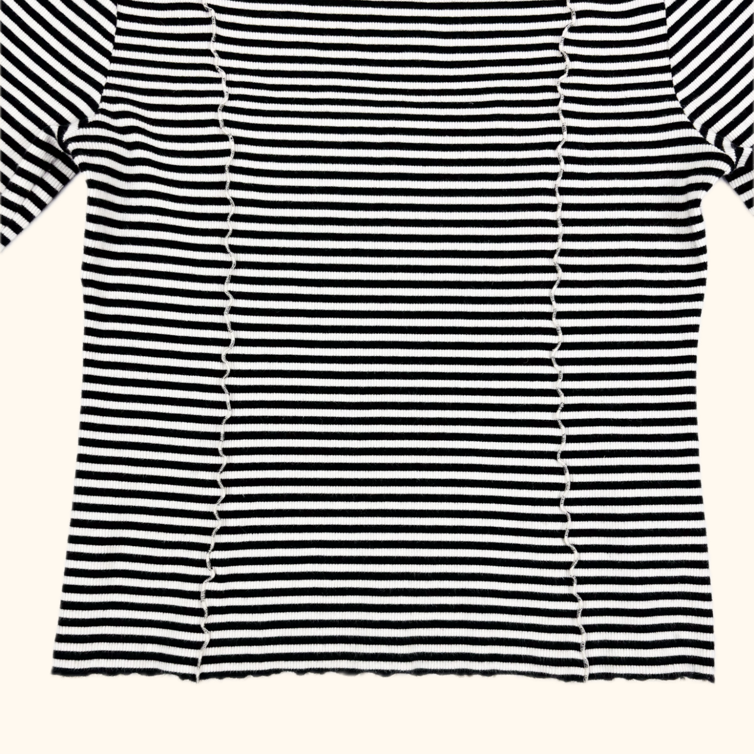 & Other Stories Striped Stretch Frill Top - Size Large