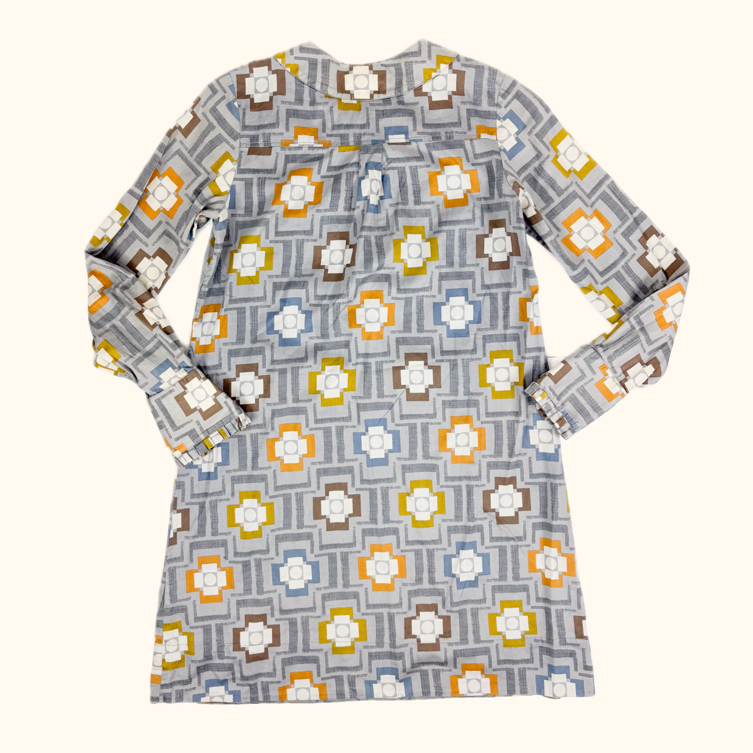 Orla Kiely Geometric Grey Multi Cotton Dress - Size 6 - - Dresses