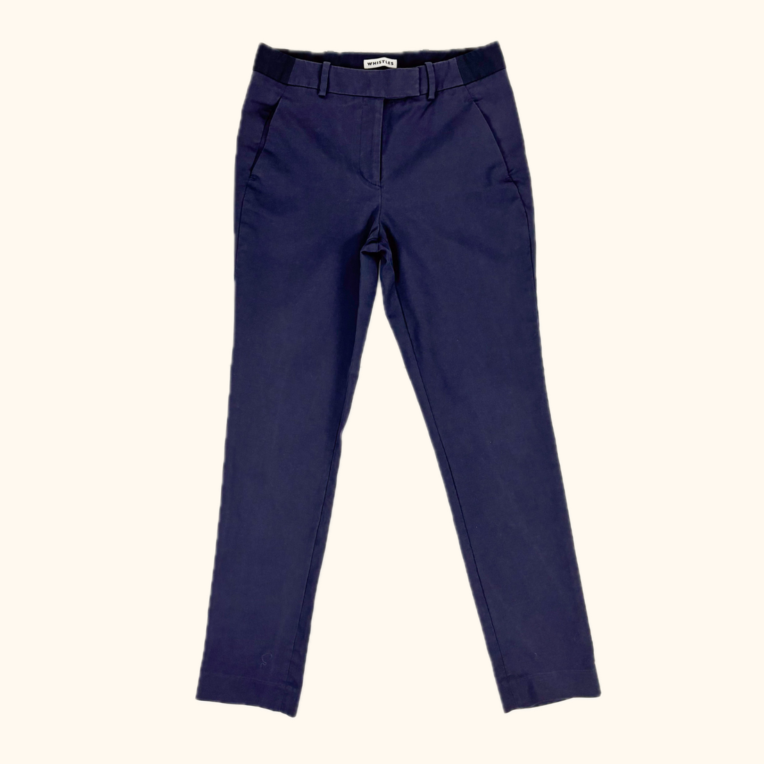 Whistles Navy Blue Slim Tailored Trousers - Size 8 Whistles