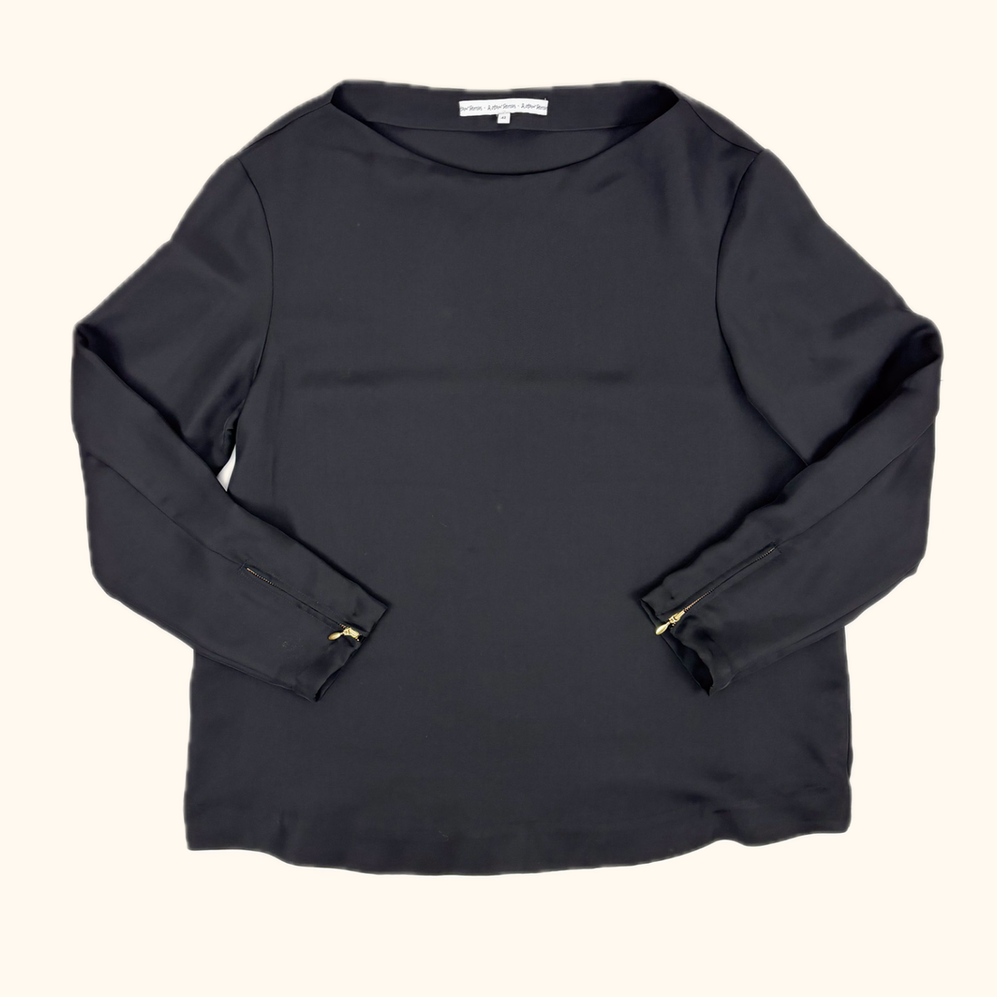 & Other Stories Black Boat Neck Top - Size 14 & Other Stories