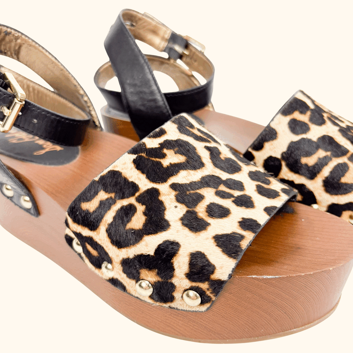 Sam Edelman Faux Fur Leopard Print Platform Wedge Sandals - Size 7 - - Shoes & Boots