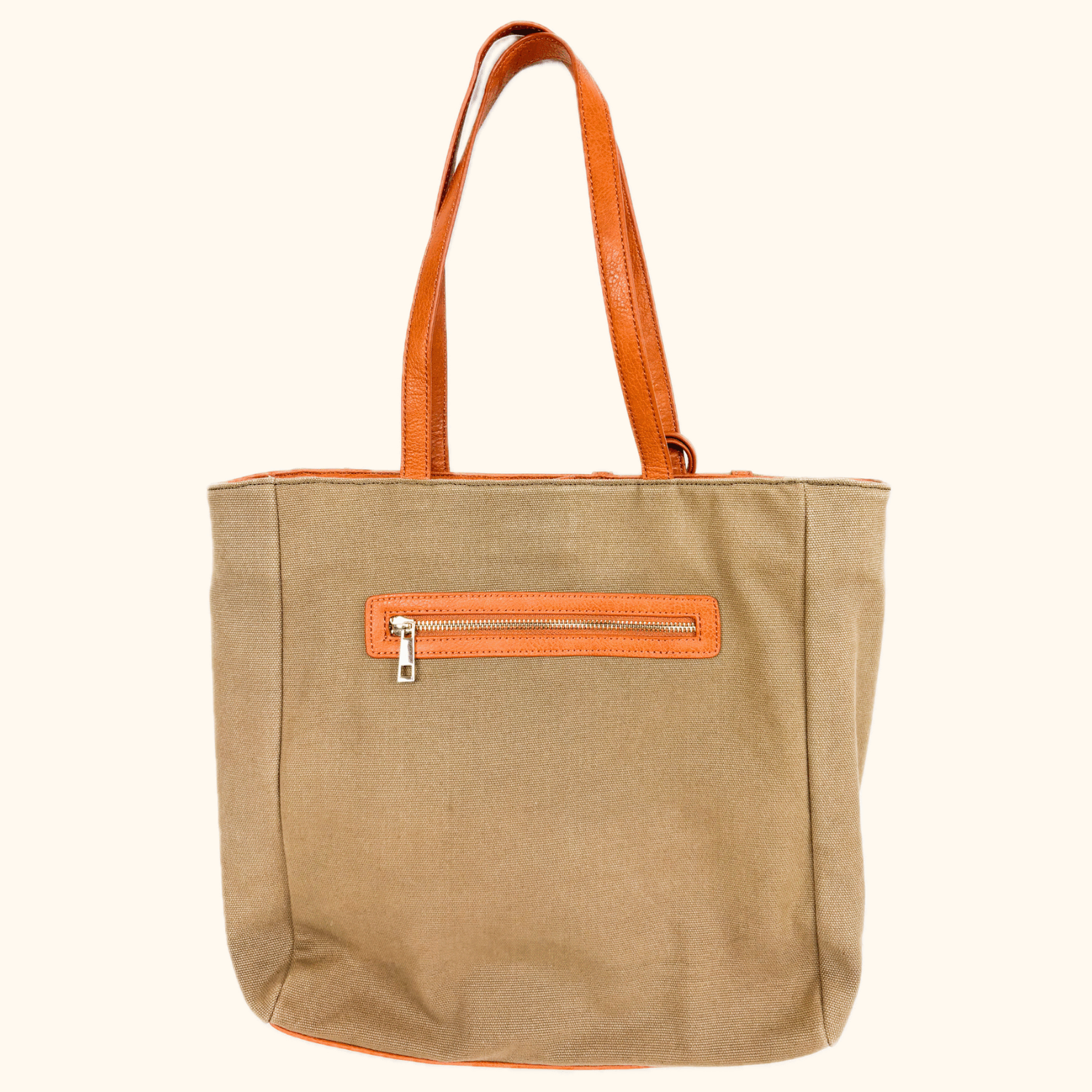 Sole Society Canvas Leather Brown Shopper Tote Bag Sole Society