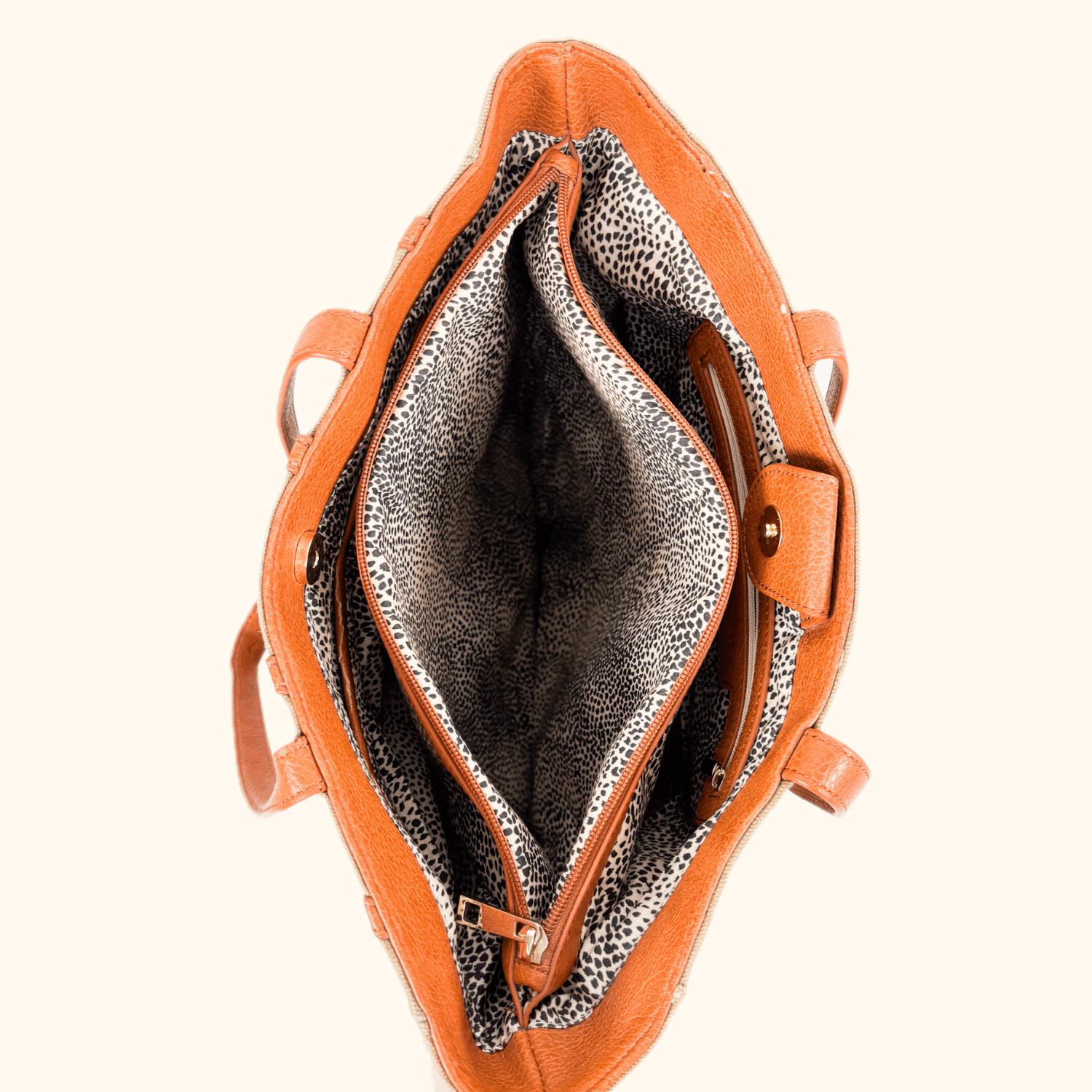 Sole Society Canvas Leather Brown Shopper Tote Bag Sole Society