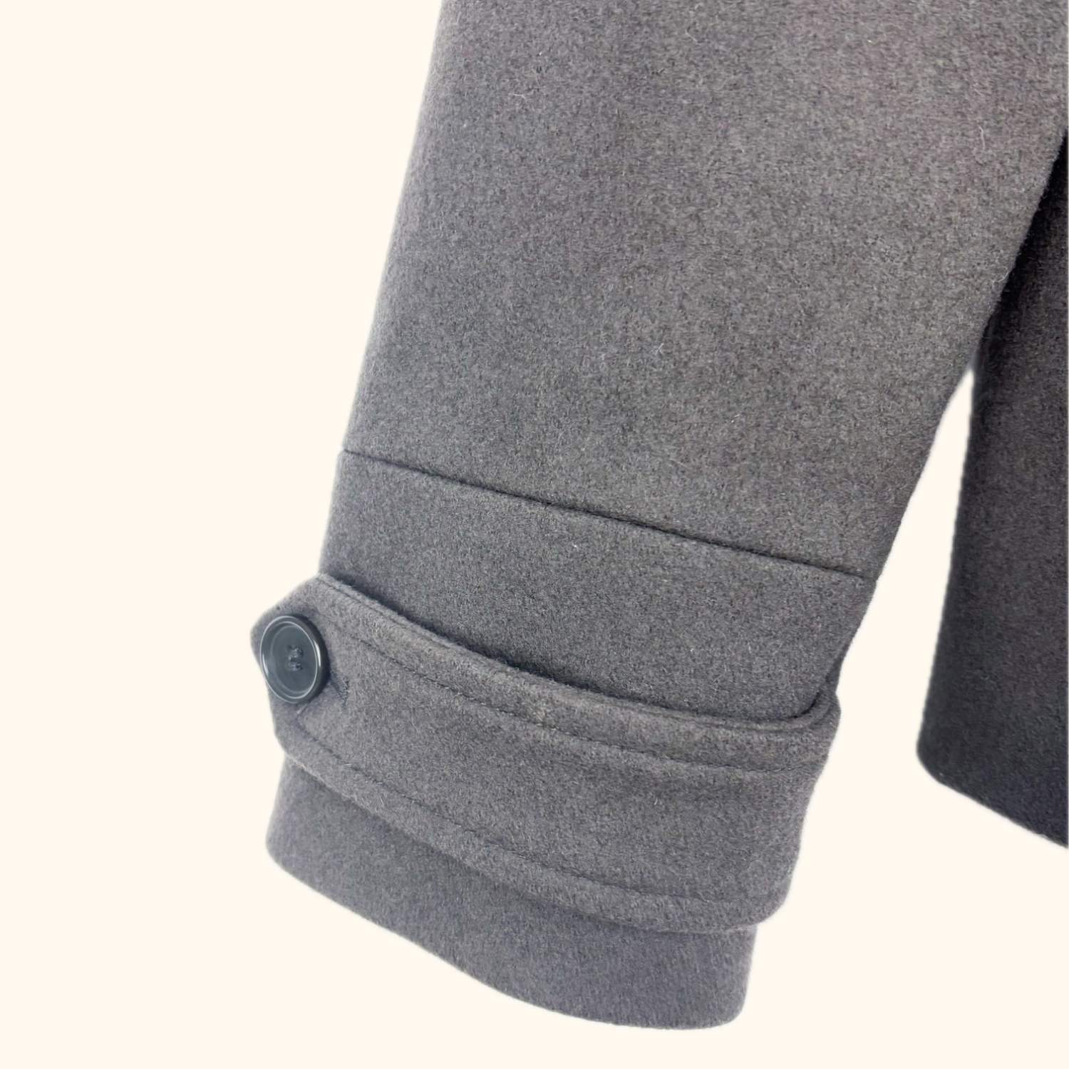 Reiss Dark Grey Double Breasted Wool Blend Peacoat - Size Medium Reiss