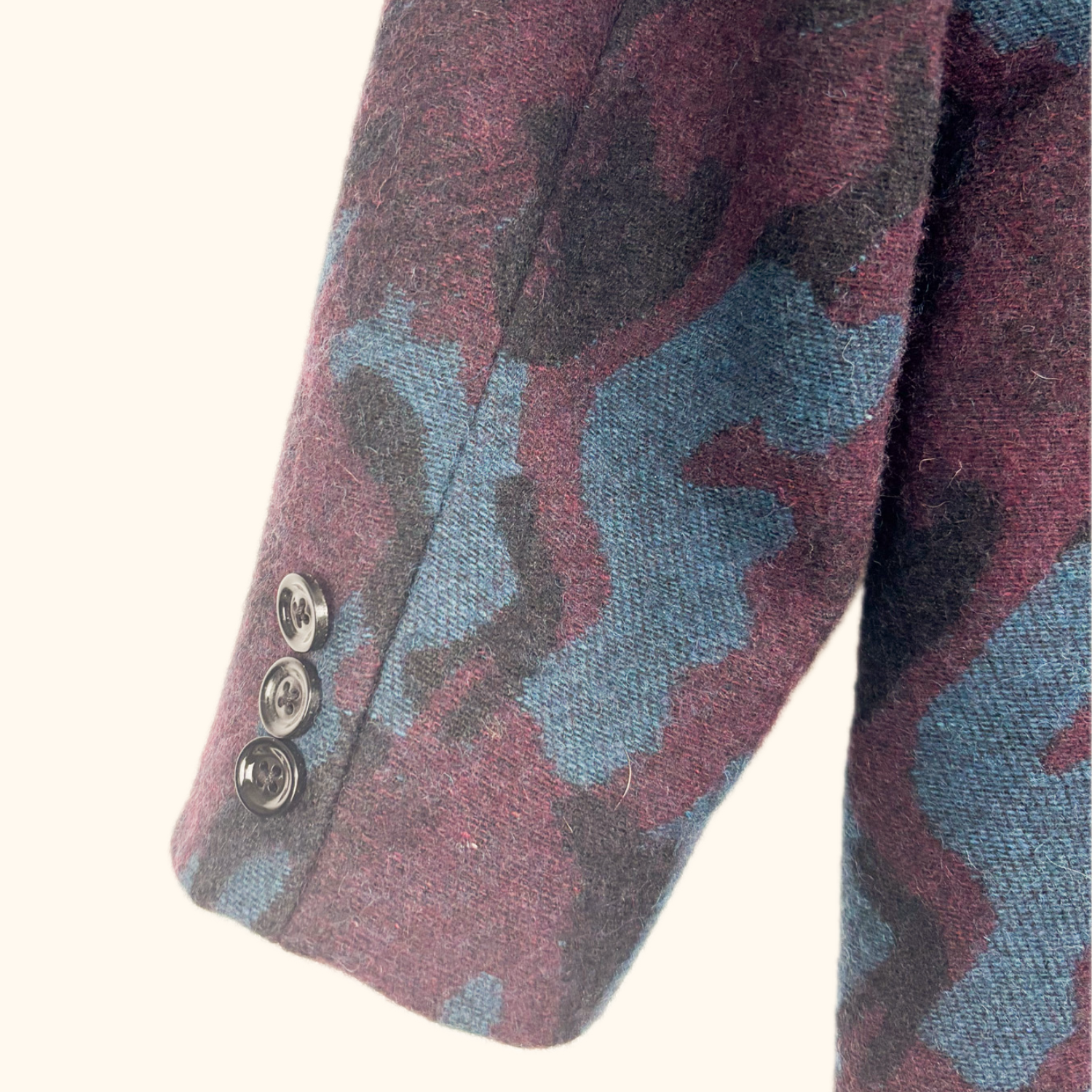 Alice Collins Burgundy Camo Wool Blend Blazer - Size 14 Alice Collins