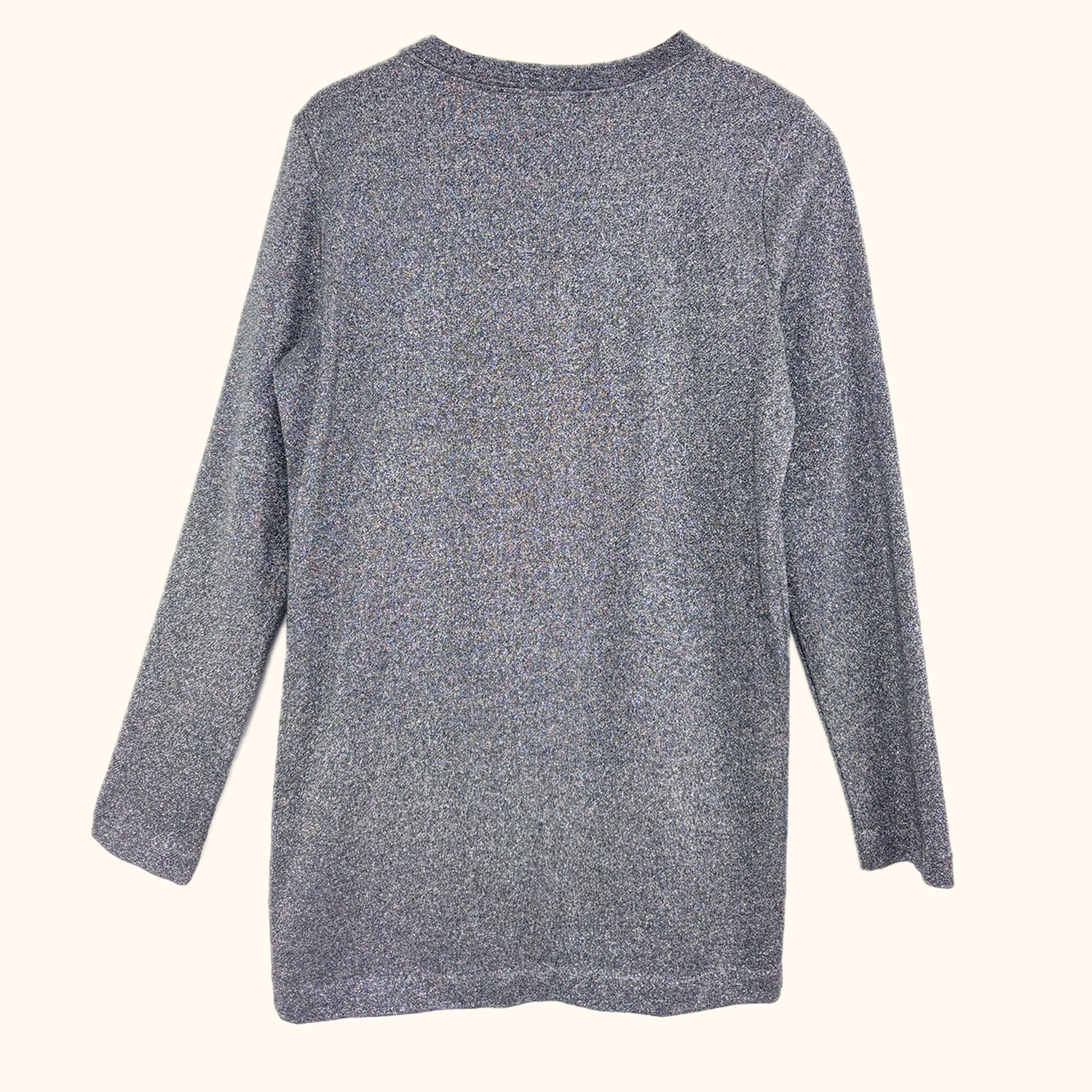 & Other Stories Silver Metallic Long Sleeve Jumper - Size 12 & Other Stories