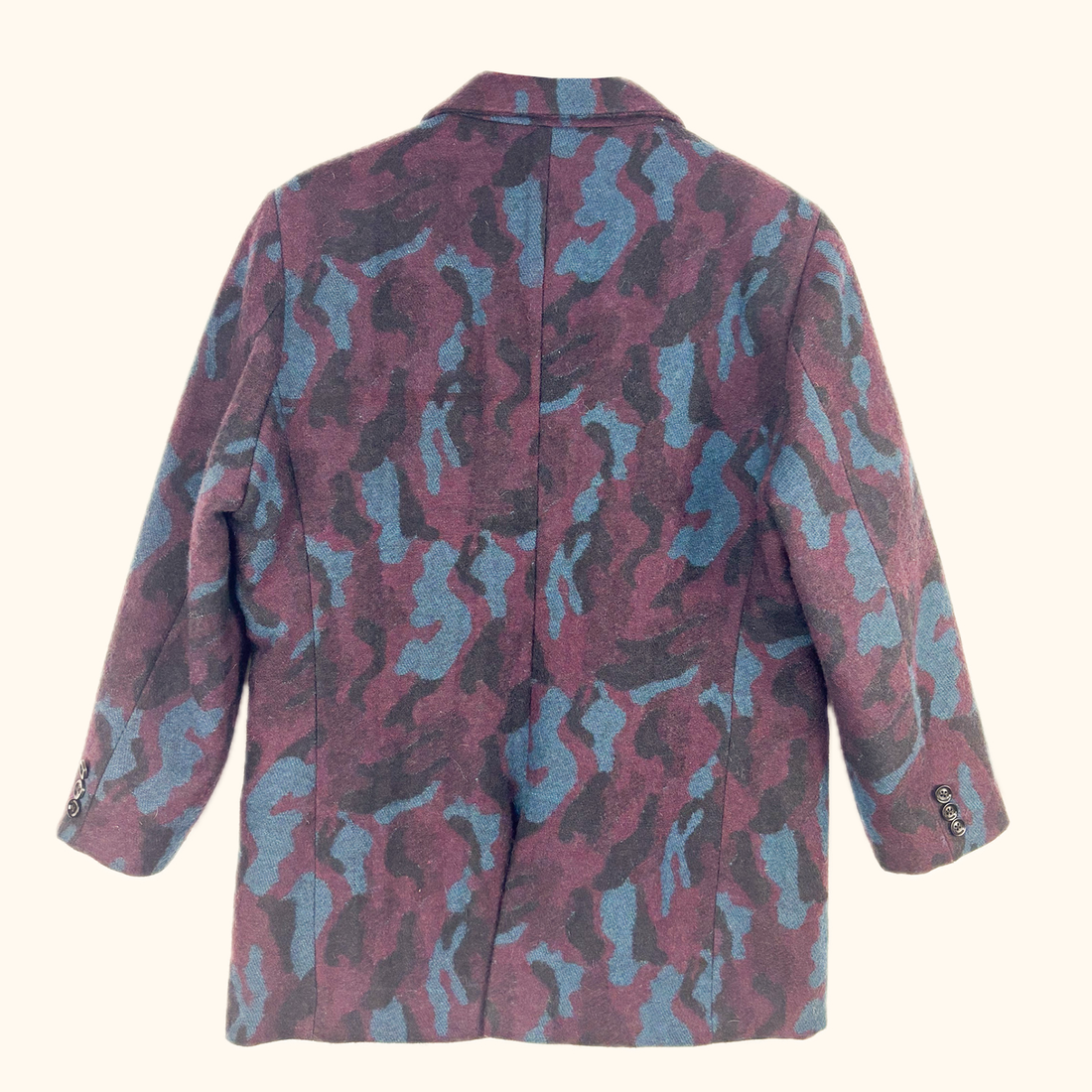 Alice Collins Burgundy Camo Wool Blend Blazer - Size 14 Alice Collins