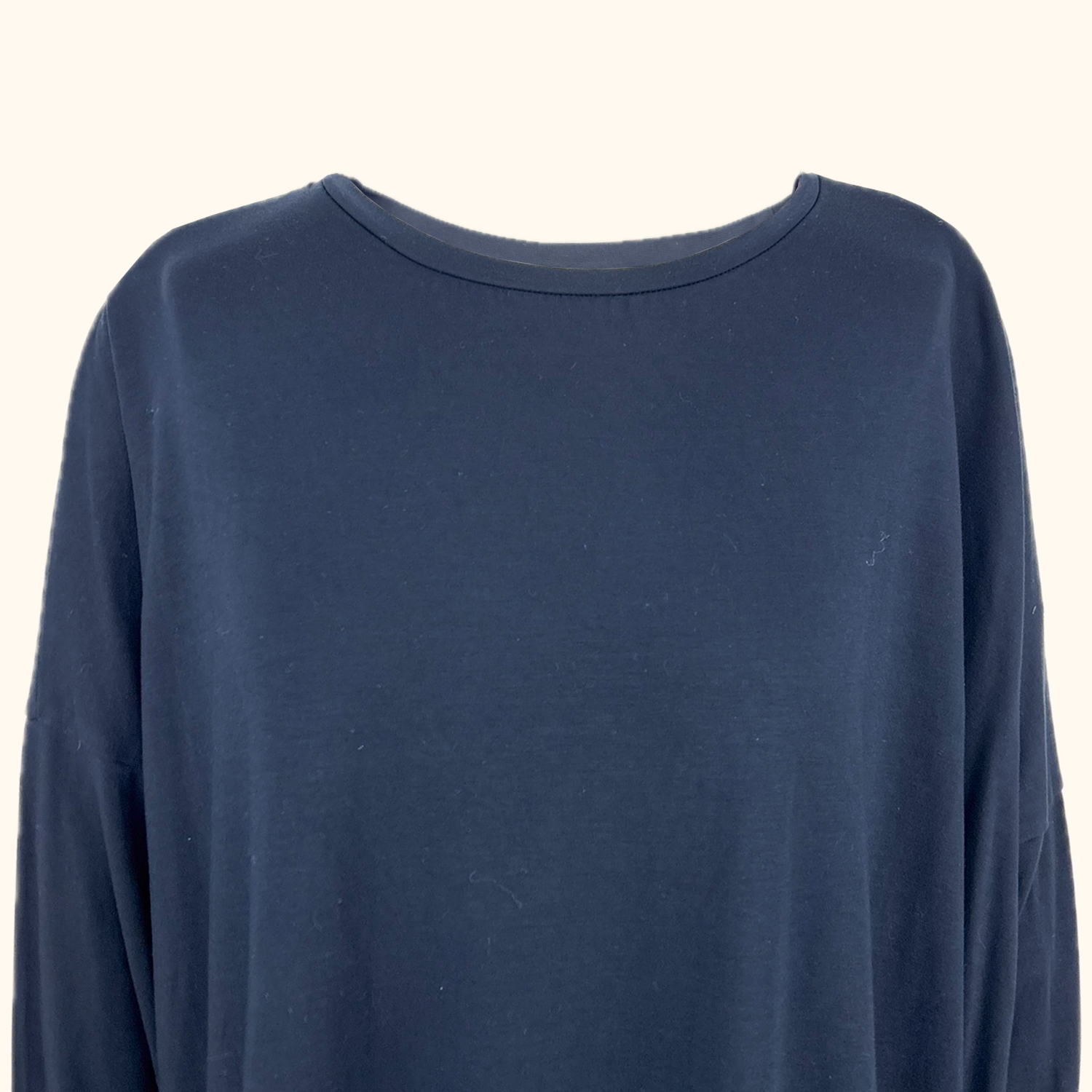 Cos Navy Blue Jersey Silk Midi Dress - Size Large Cos