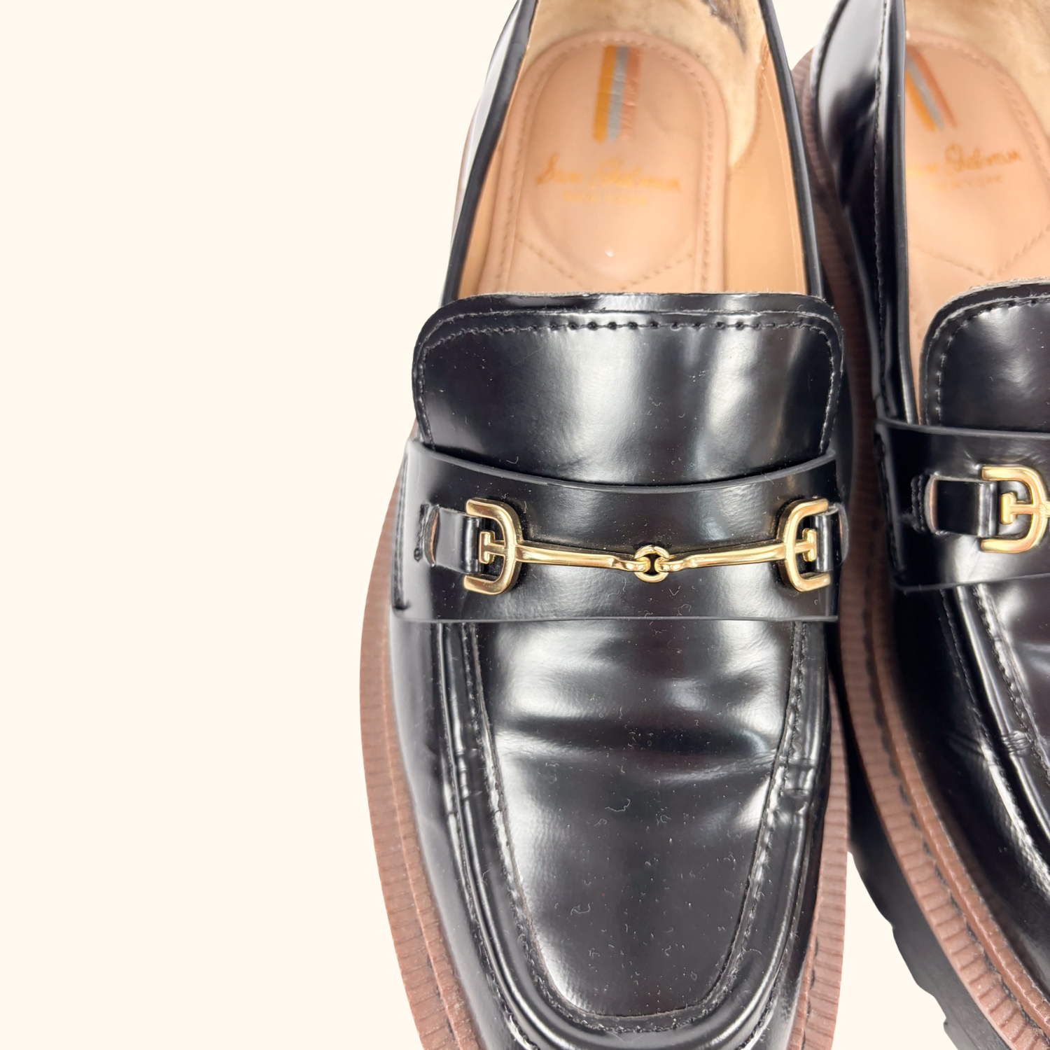 Sam Elderman Laurs Black Leather Loafers - Size 7 Sam Elderman