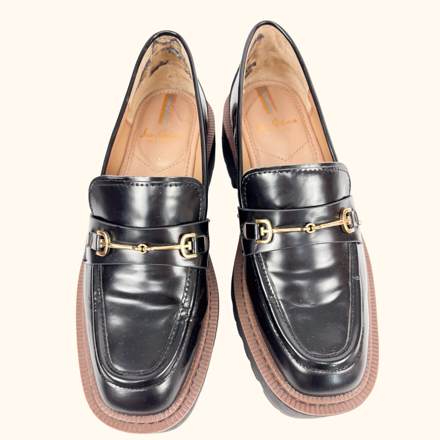 Sam Elderman Laurs Black Leather Loafers - Size 7 Sam Elderman