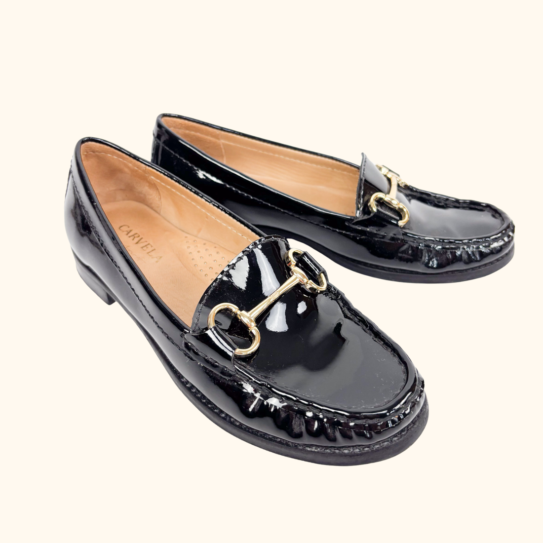 Carvela Comfort Black Leather Loafers - Size 3 Carvela
