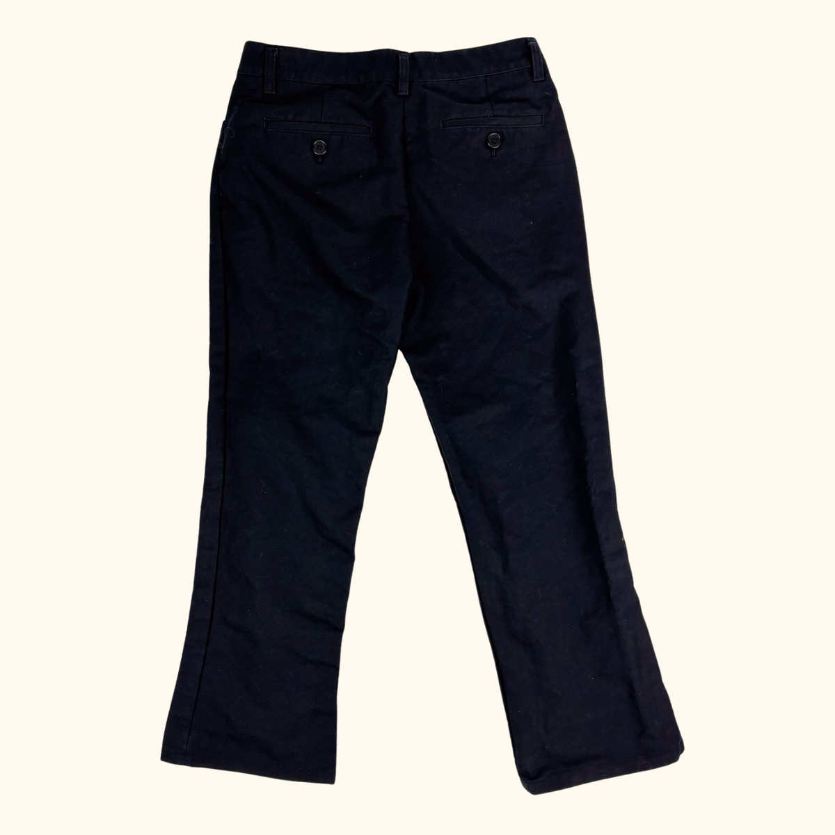 Arket Black 100% Cotton Twill Cropped Trousers - Size 10