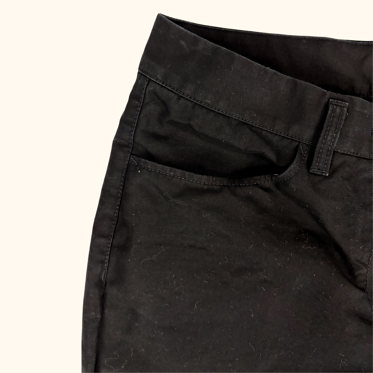 Arket Black 100% Cotton Twill Cropped Trousers - Size 10
