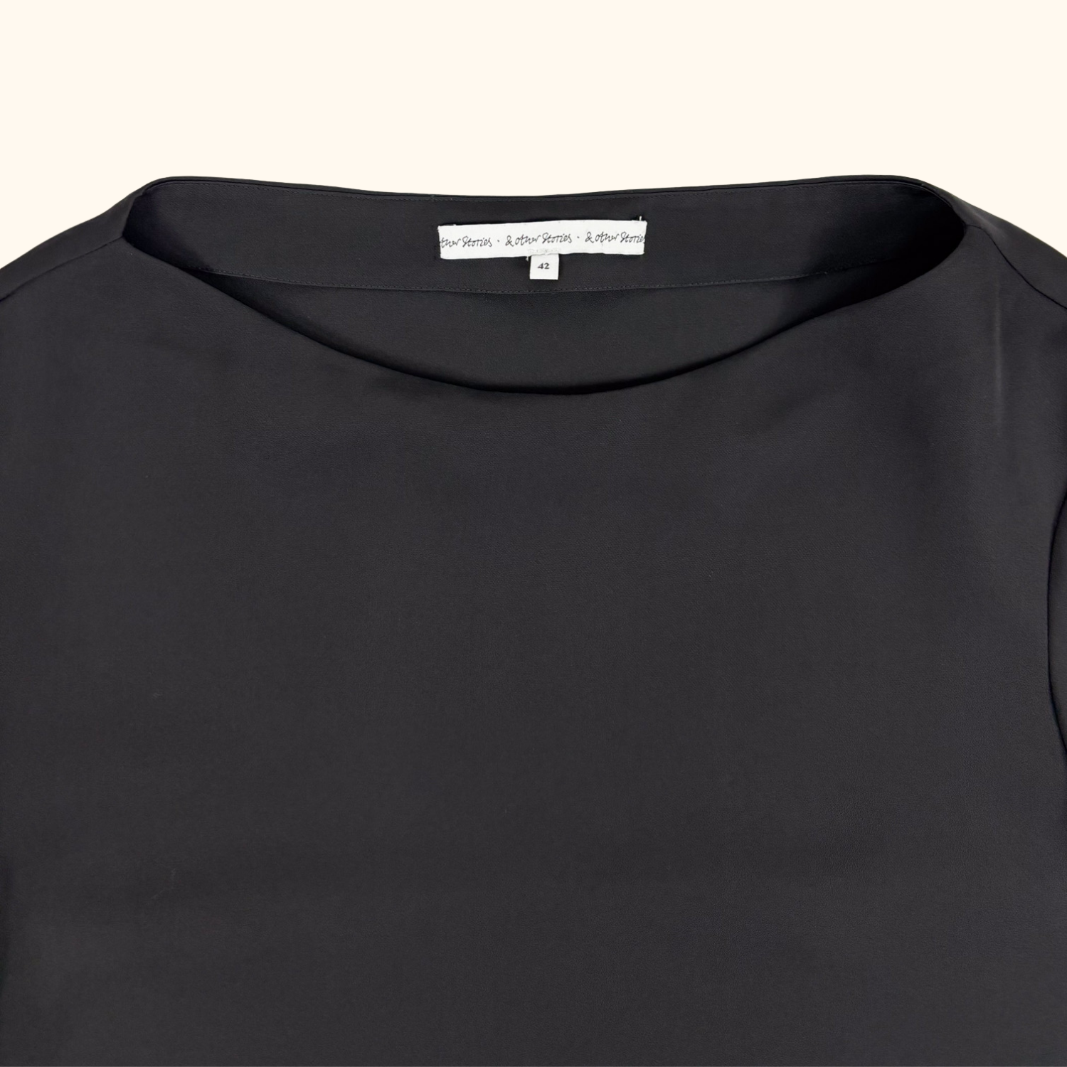 & Other Stories Black Boat Neck Top - Size 14 - - Tops & Shirts