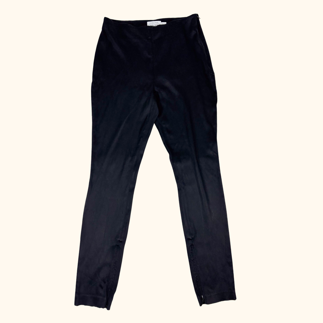 & Other Stories Black Satin Slim Trousers - Size 10 & Other Stories