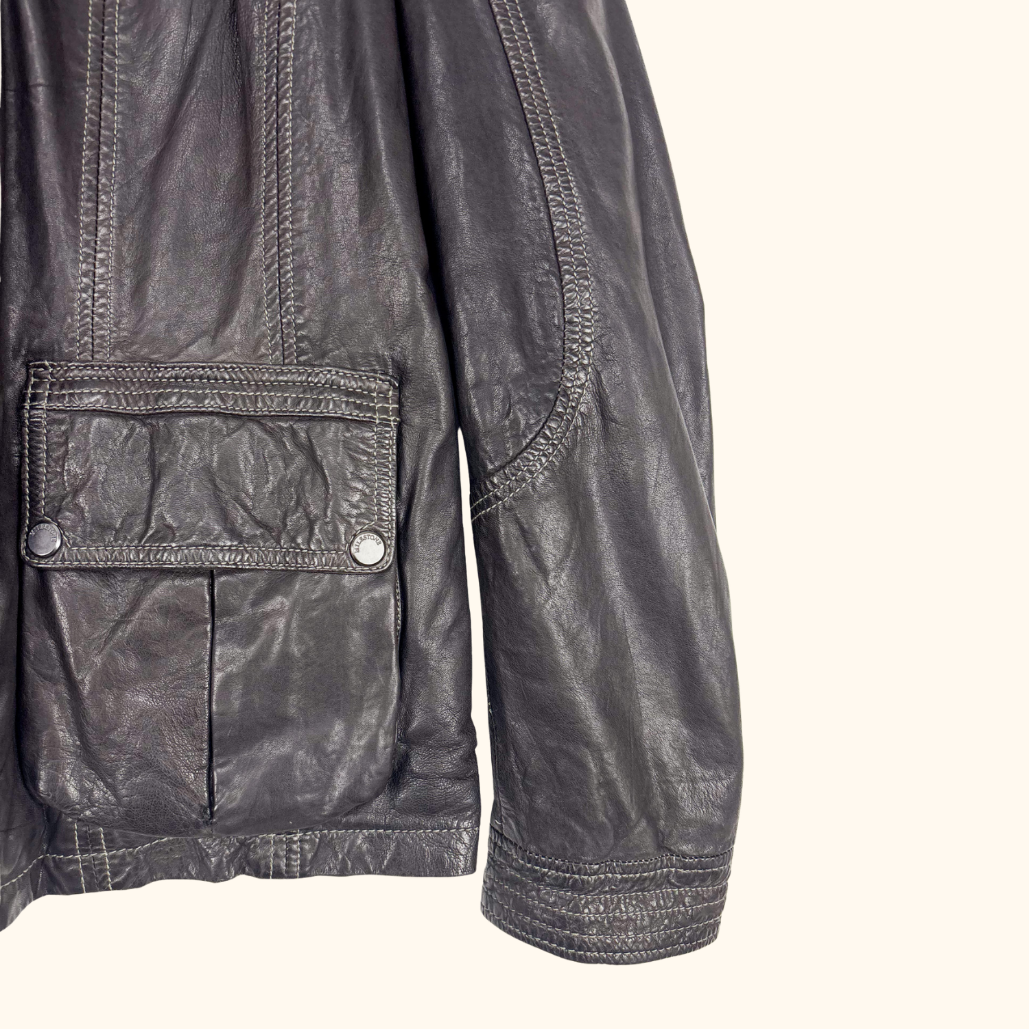 Milestone Hooded Leather Biker Jacket - Size Small Milestone