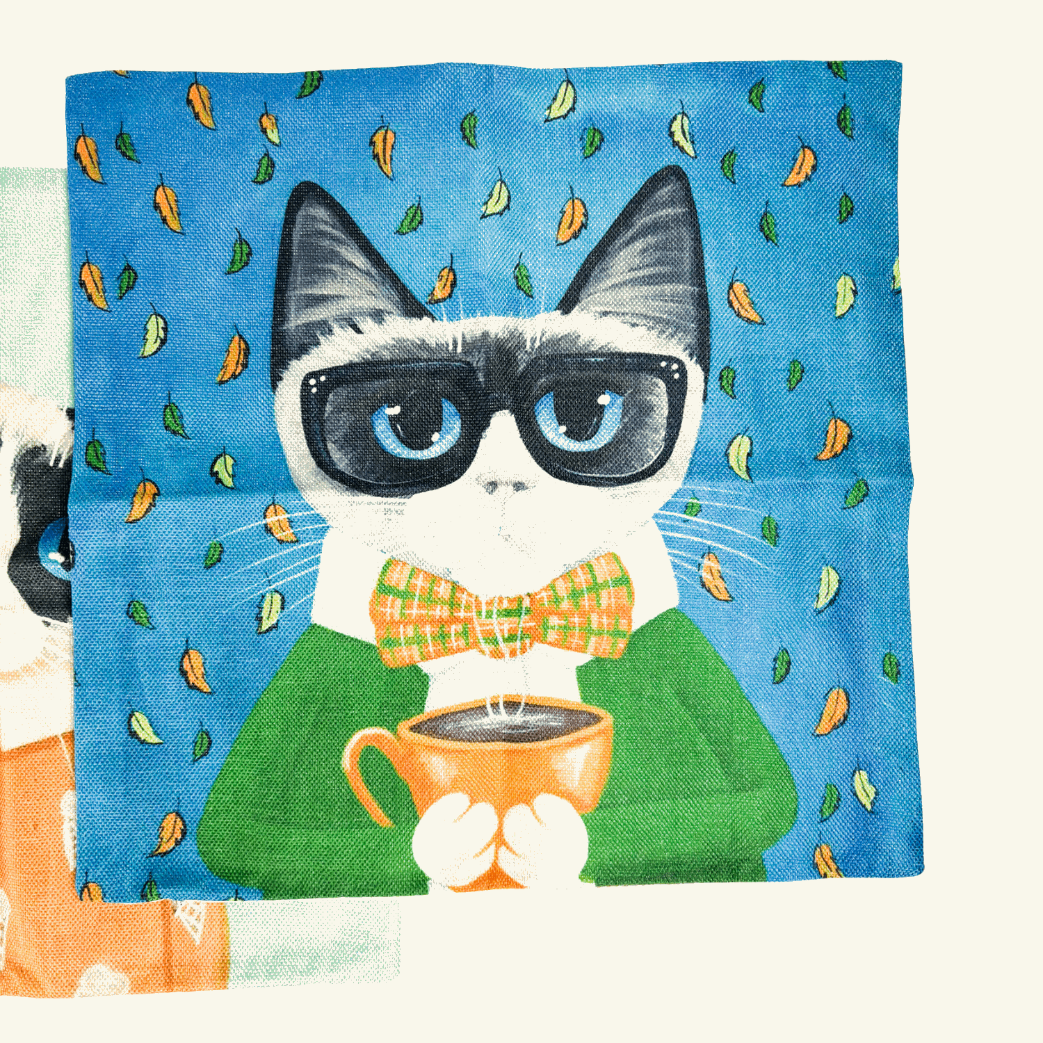 Novelty Cartoon Cat Square Cushion Covers 45cm x 45cm Sunshine Thrift