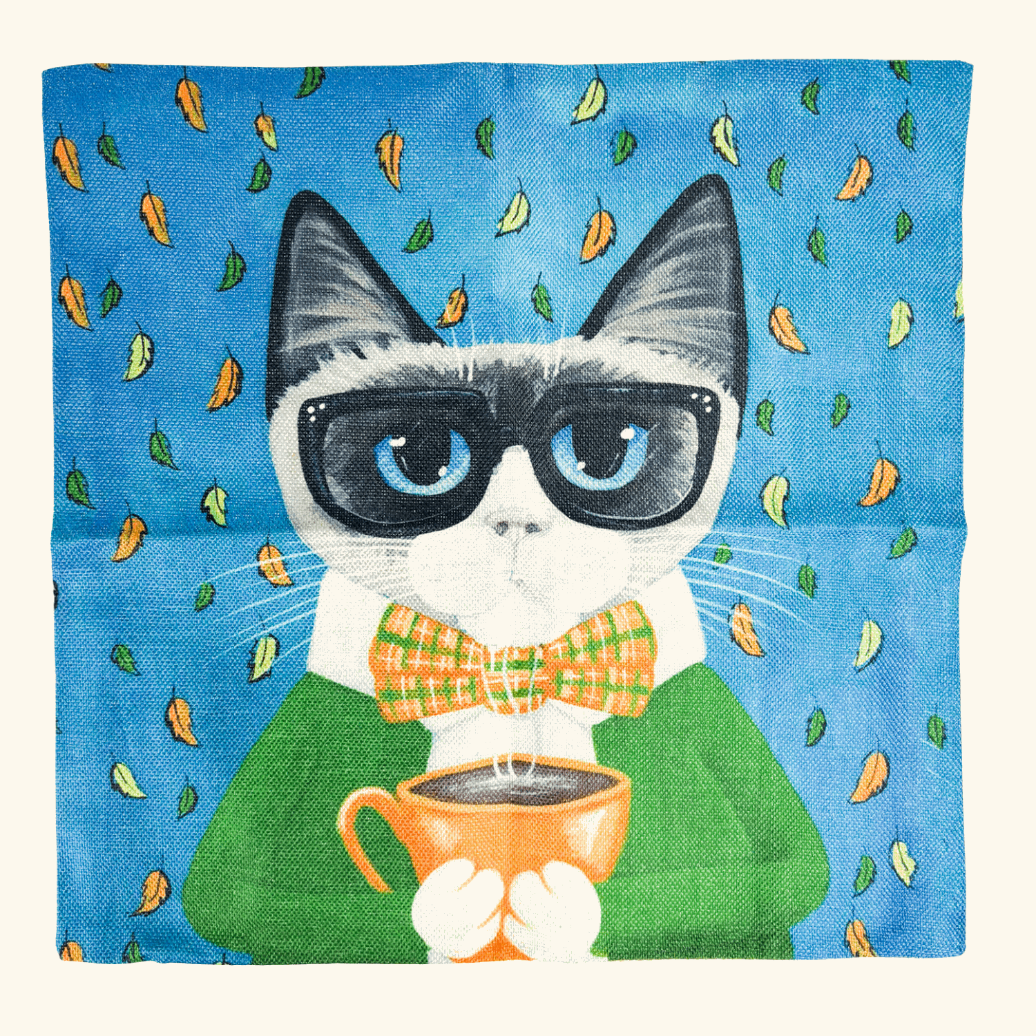 Novelty Cartoon Cat Square Cushion Covers 45cm x 45cm Sunshine Thrift