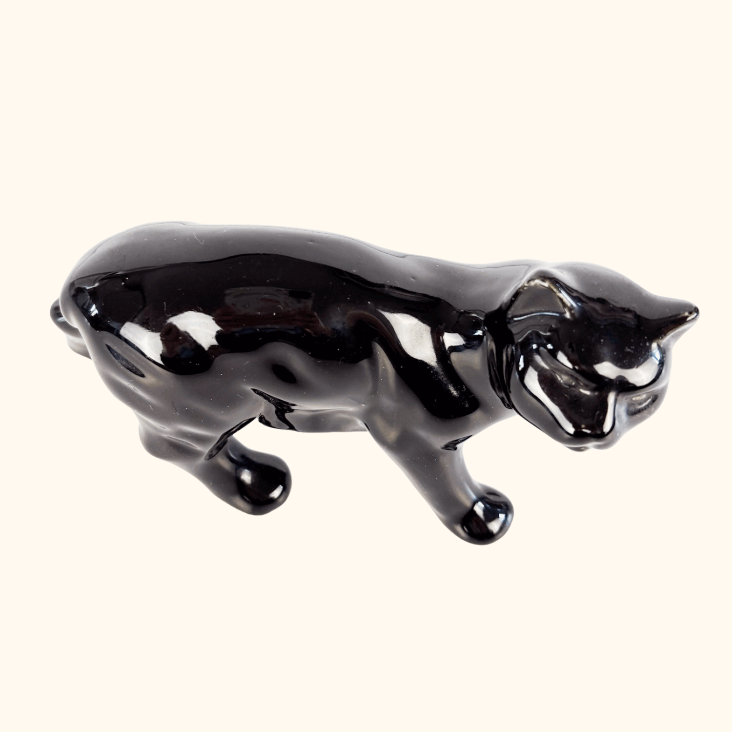 Small Black Cat Prowling Figurine Sunshine Thrift