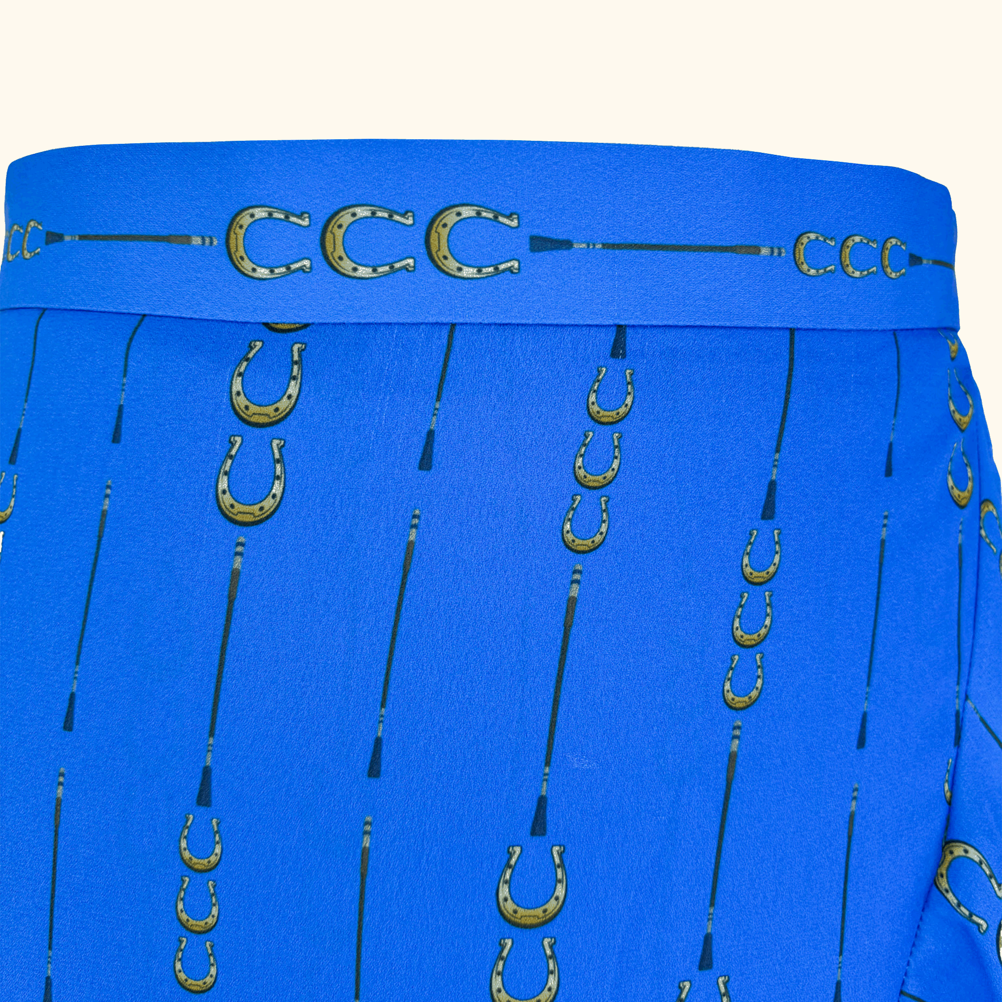 Sosandar Blue Horse Shoe Ruffle Midi Skirt - Size 10