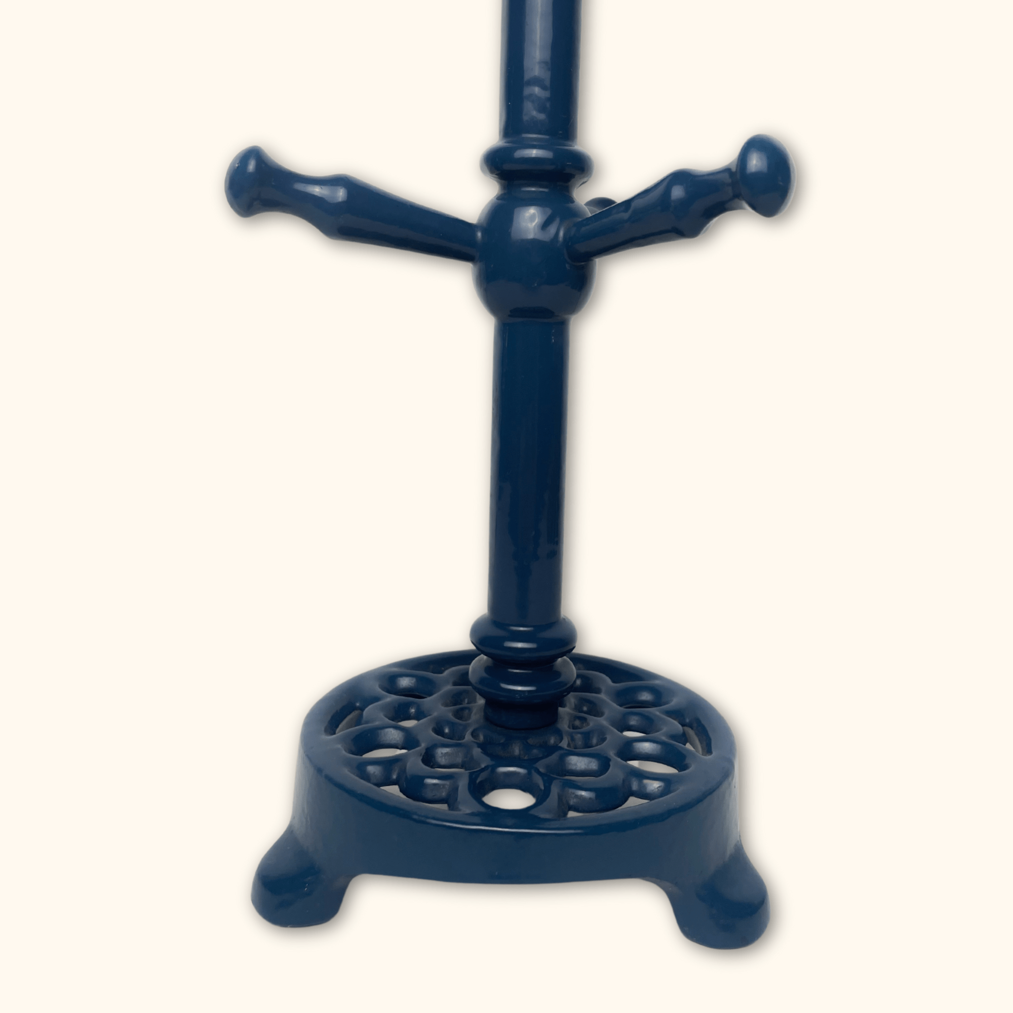 Navy Blue Cast Iron Mug Tree Stand - - Kitchenware