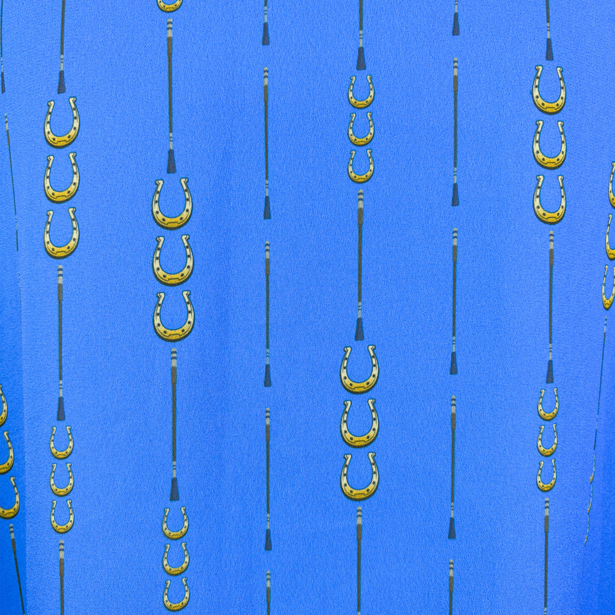 Sosandar Blue Horse Shoe Ruffle Midi Skirt - Size 10