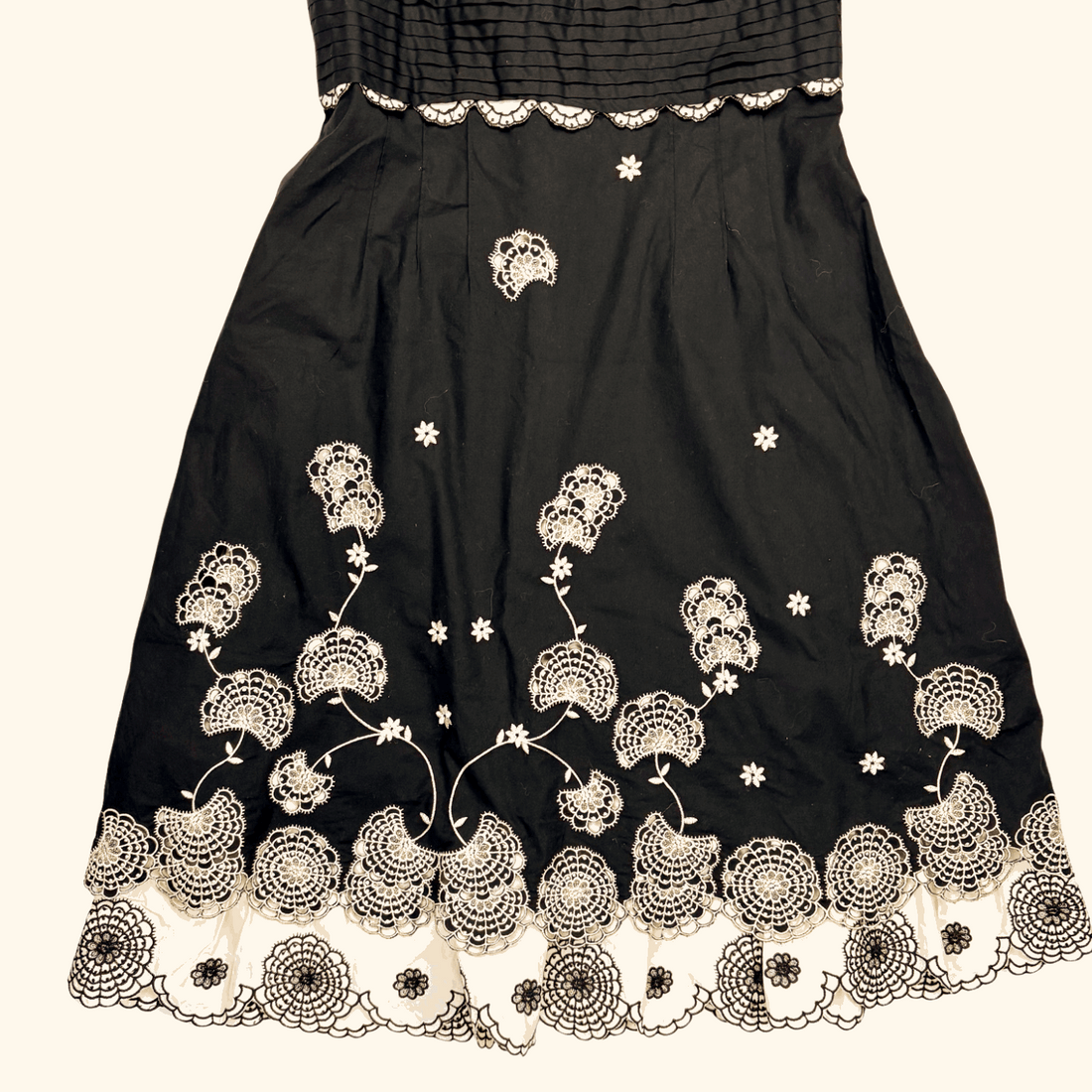 Karen Millen Black Halter Neck Dress Floral Embroidery - Size 10 Karen Millen